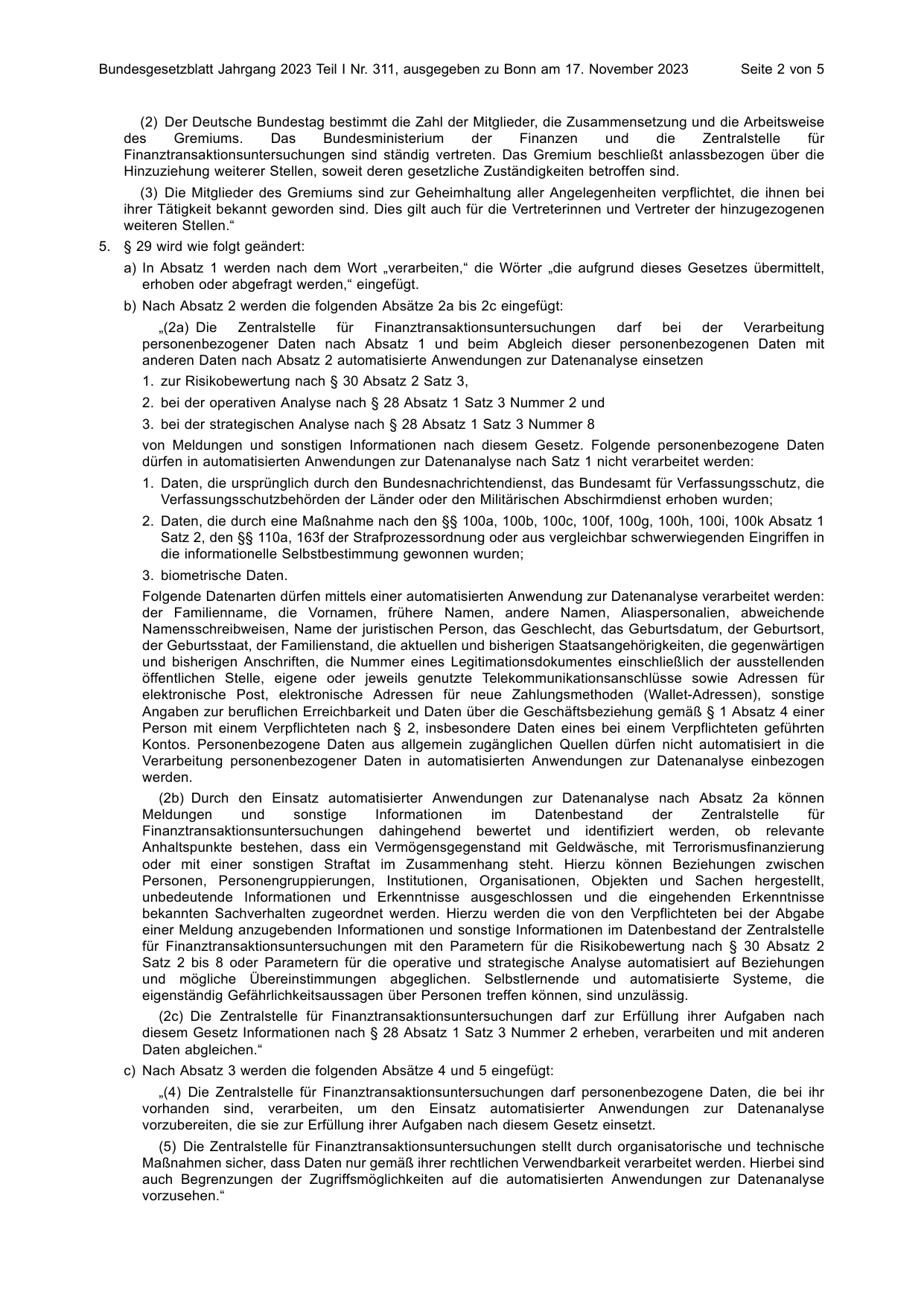BGBl. 2023, Seite 2 — Originalseite als Abbildung