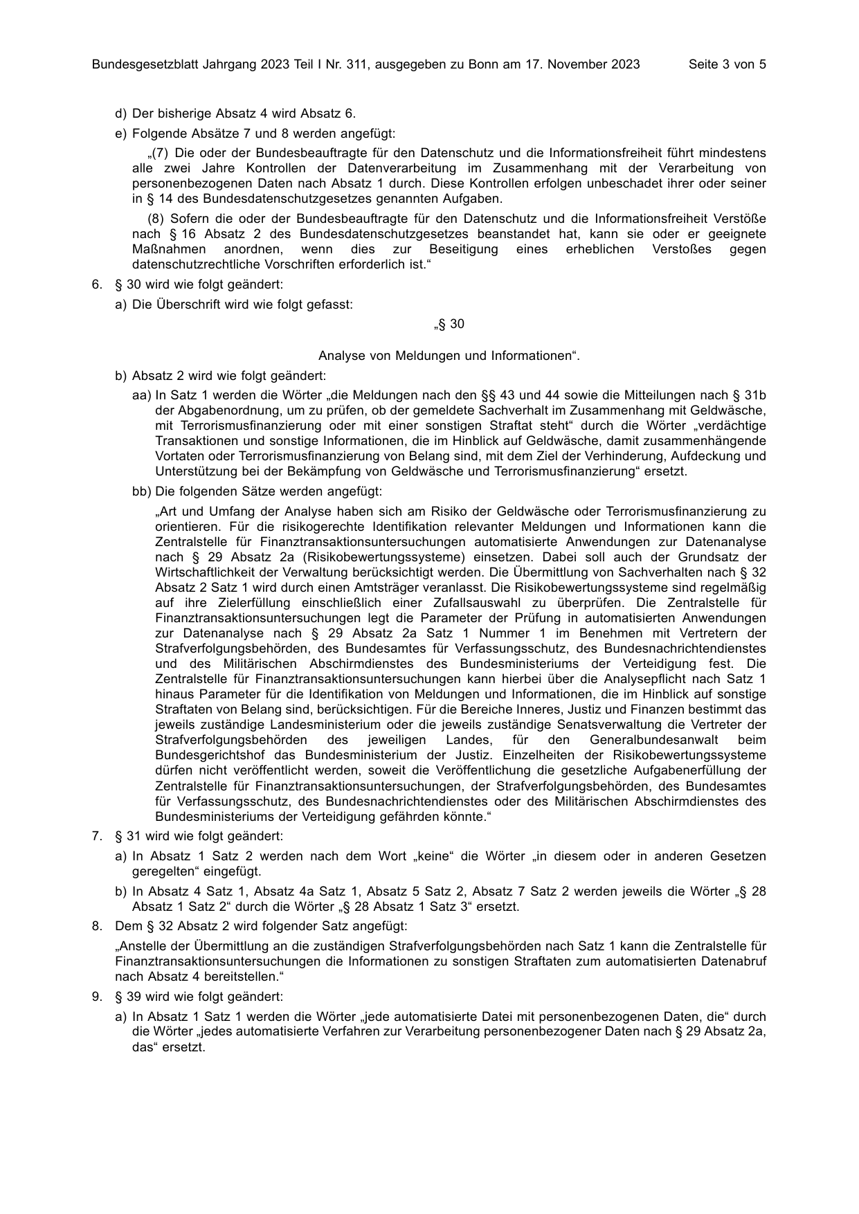 BGBl. 2023, Seite 3 — Originalseite als Abbildung