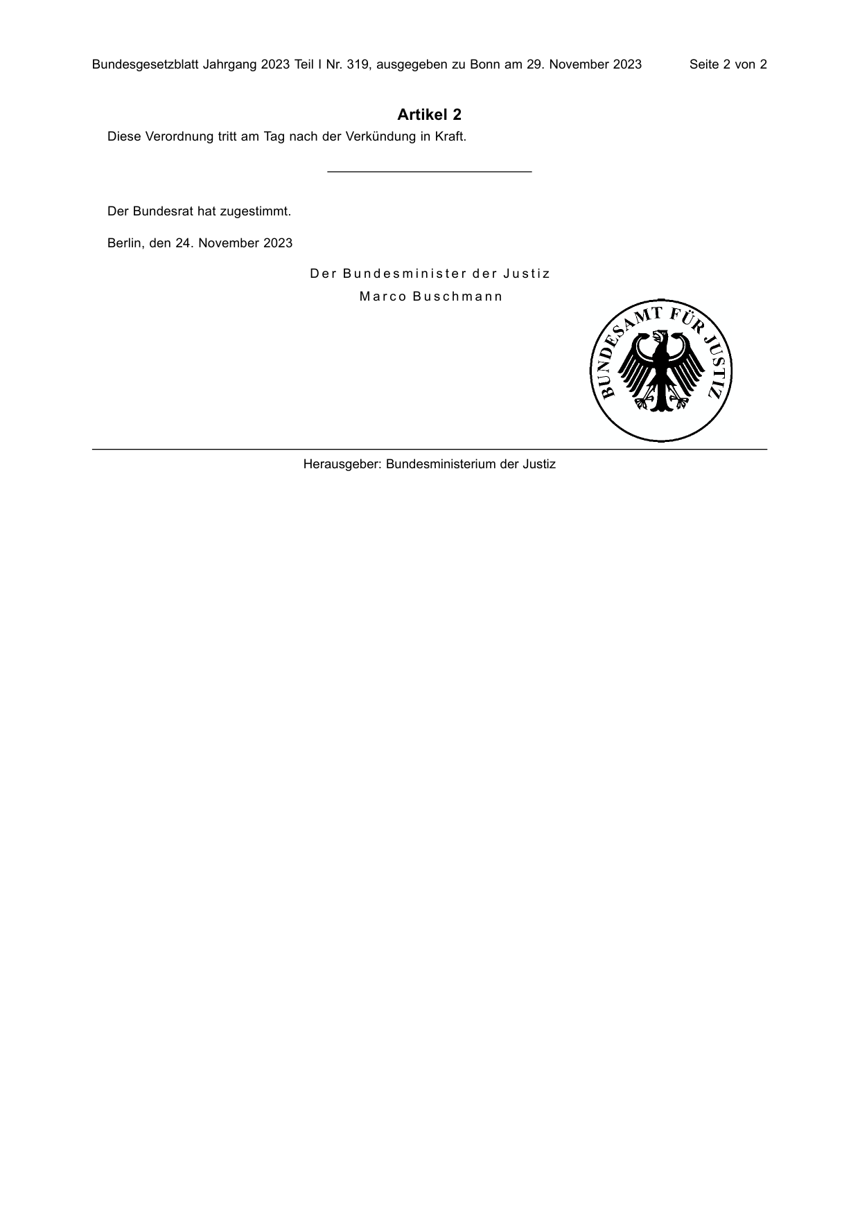 BGBl. 2023, Seite 2 — Originalseite als Abbildung