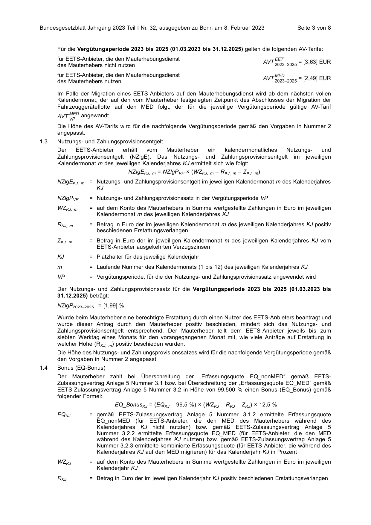 BGBl. 2023, Seite 3 — Originalseite als Abbildung