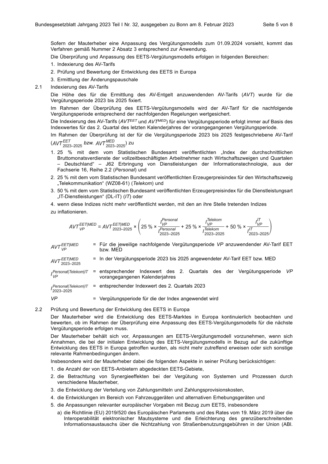 BGBl. 2023, Seite 5 — Originalseite als Abbildung