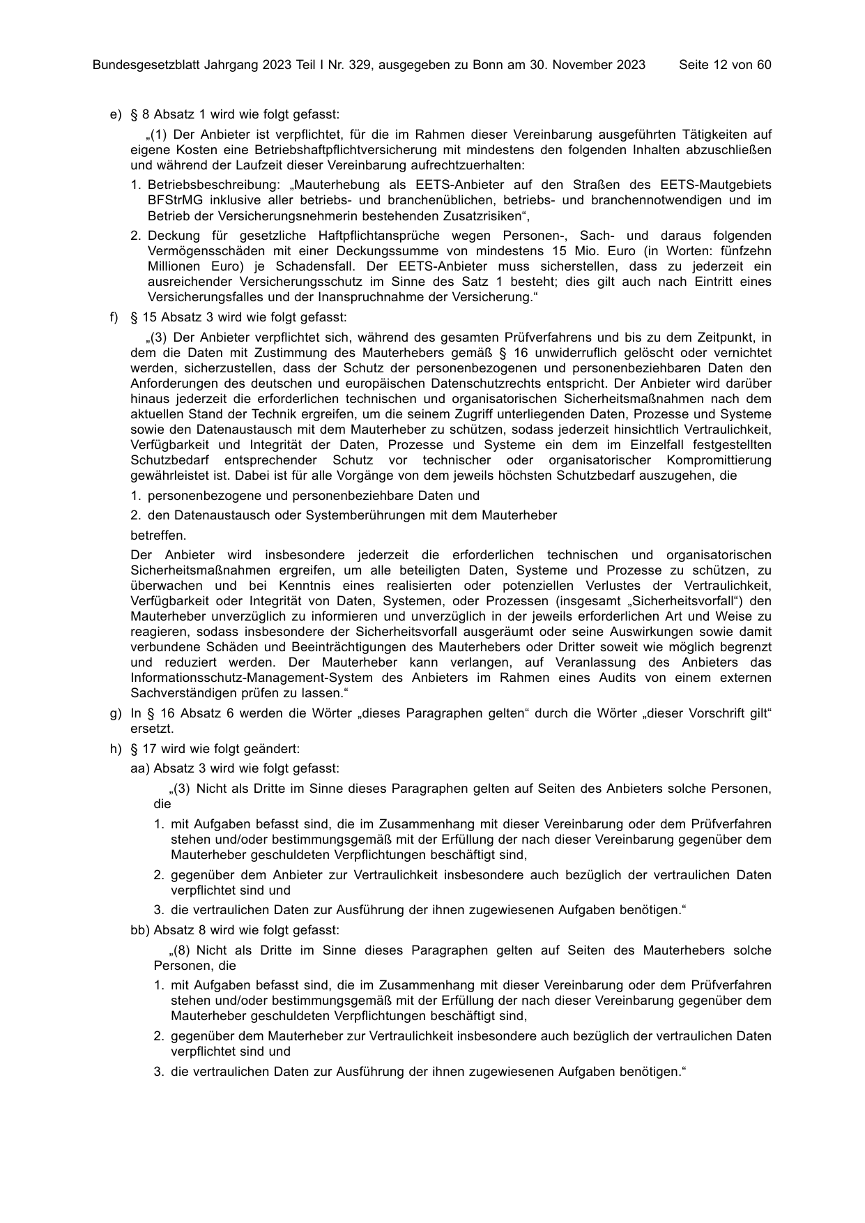 BGBl. 2023, Seite 12 — Originalseite als Abbildung
