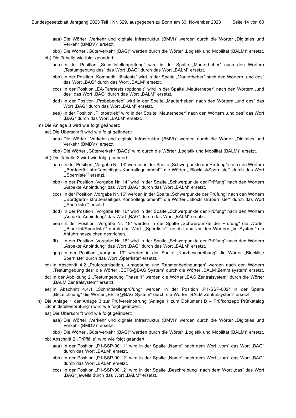 BGBl. 2023, Seite 14 — Originalseite als Abbildung