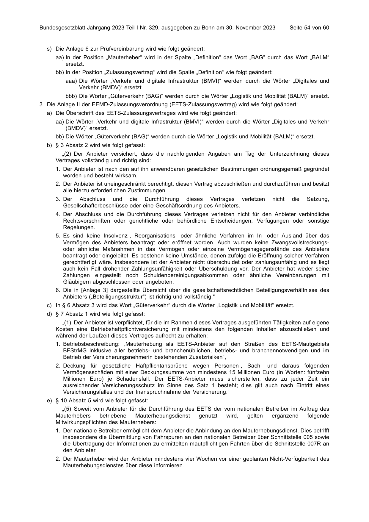 BGBl. 2023, Seite 54 — Originalseite als Abbildung