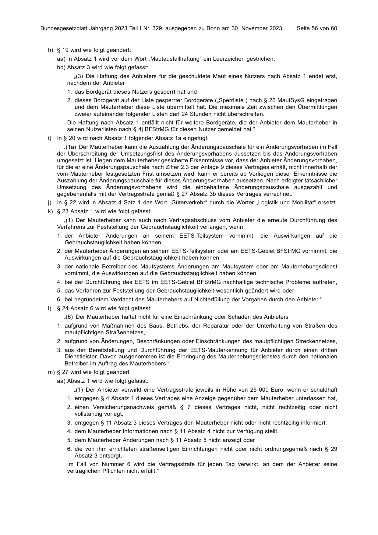 BGBl. 2023, Seite 56 — Originalseite als Abbildung