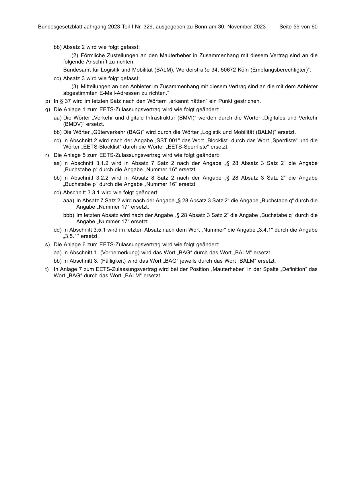 BGBl. 2023, Seite 59 — Originalseite als Abbildung