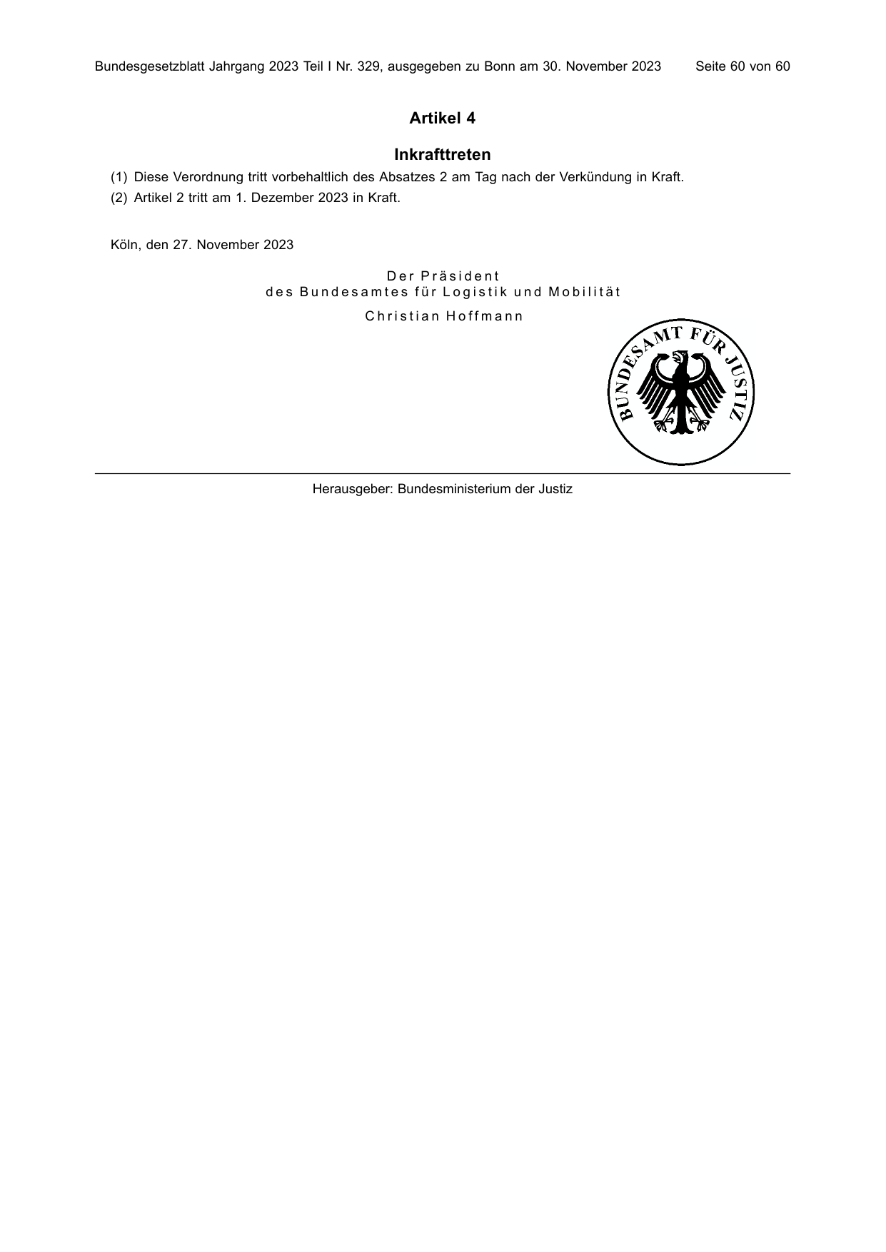 BGBl. 2023, Seite 60 — Originalseite als Abbildung