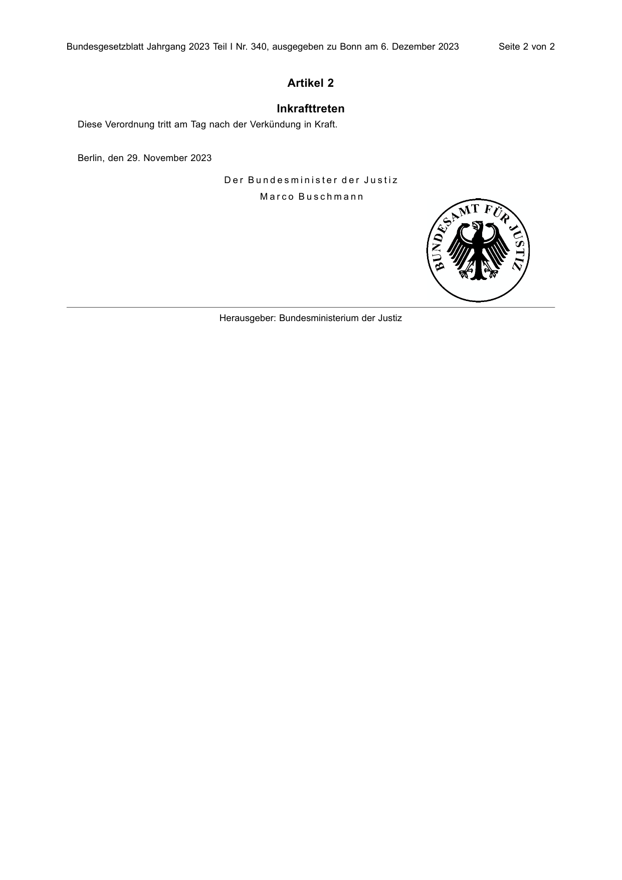 BGBl. 2023, Seite 2 — Originalseite als Abbildung
