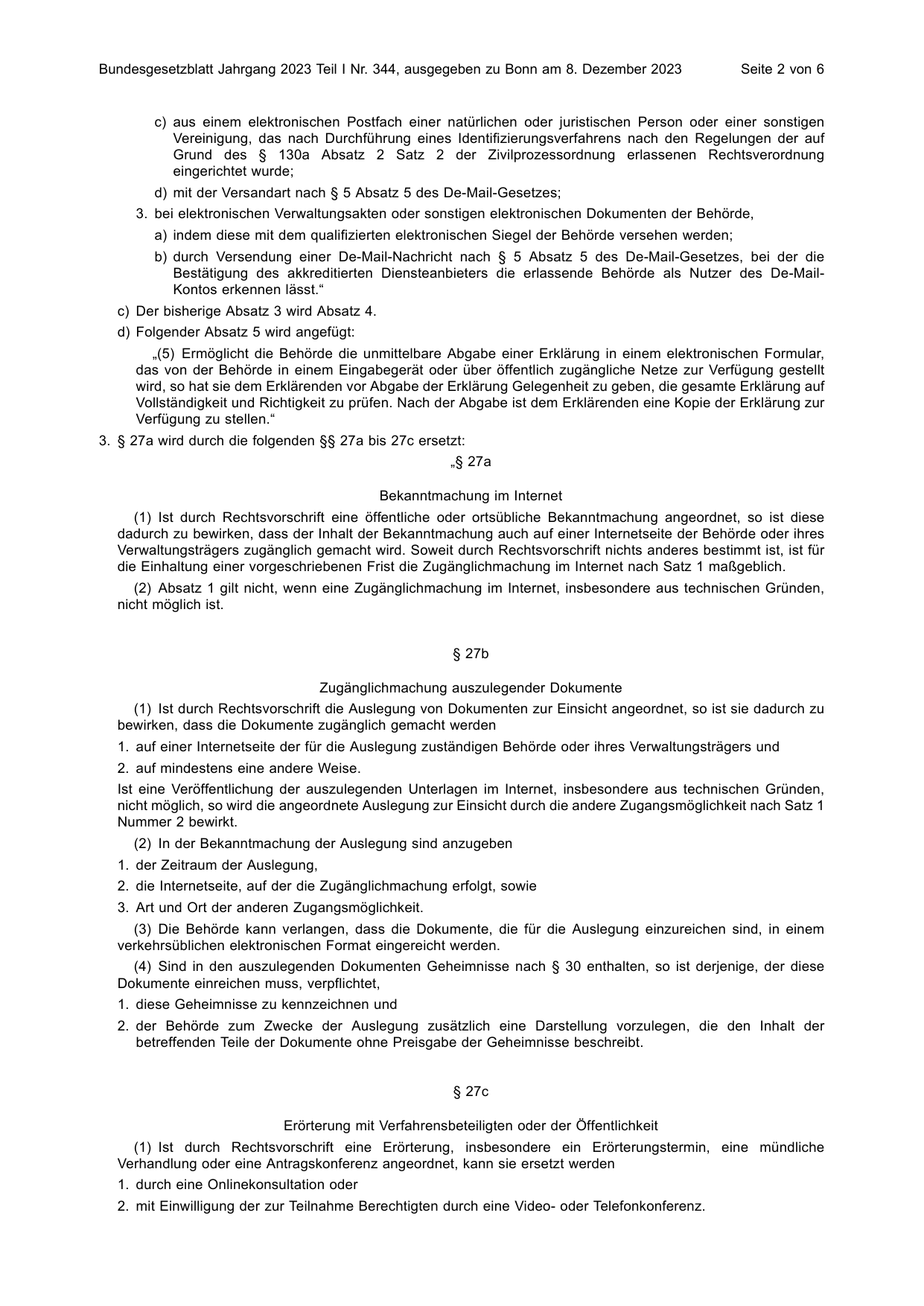 BGBl. 2023, Seite 2 — Originalseite als Abbildung