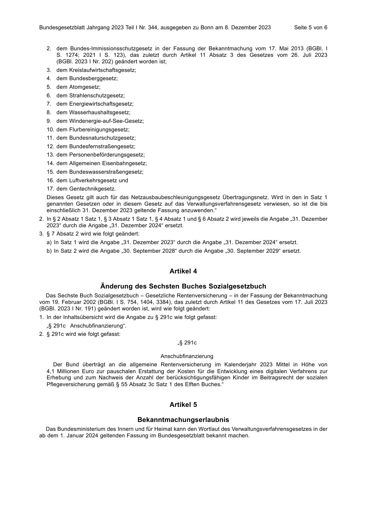 BGBl. 2023, Seite 5 — Originalseite als Abbildung