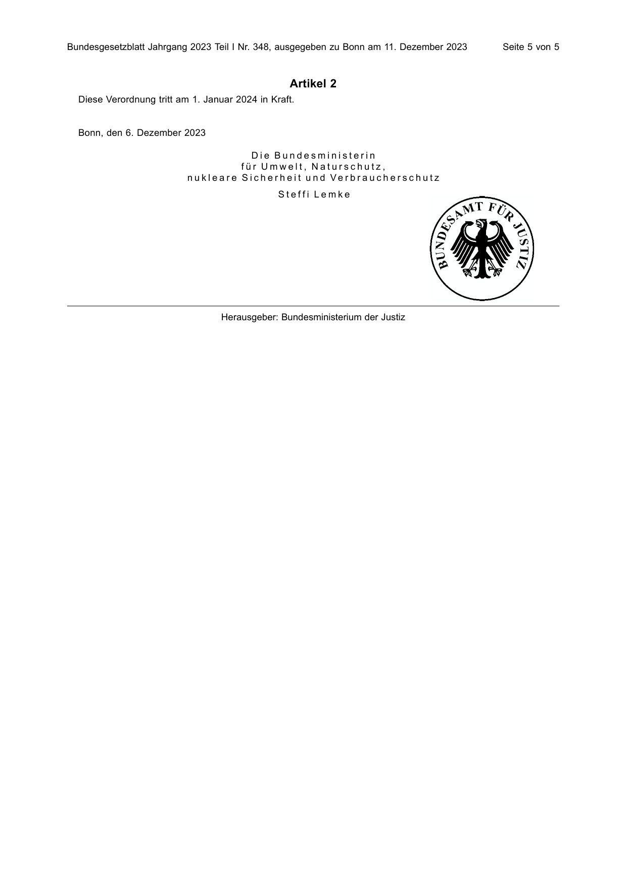BGBl. 2023, Seite 5 — Originalseite als Abbildung