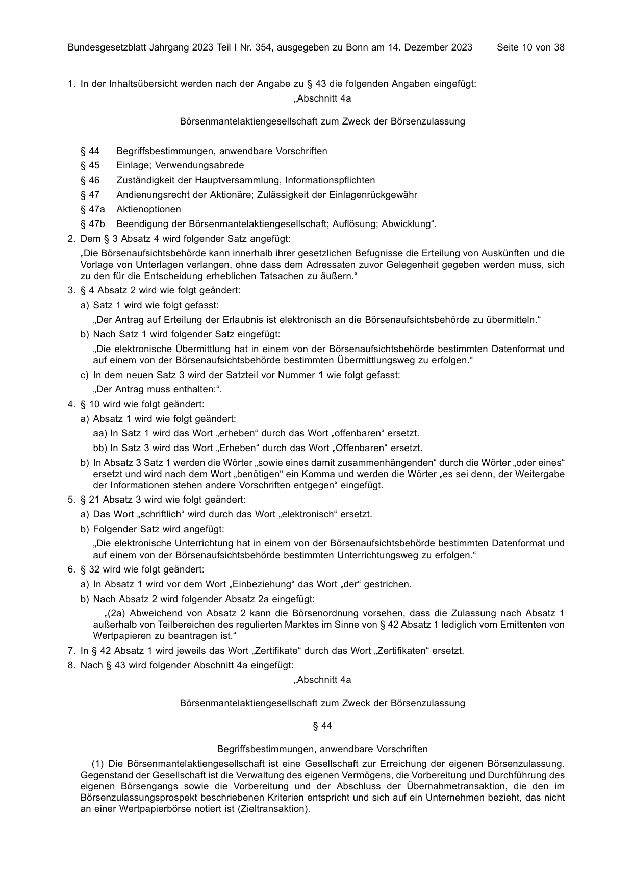 BGBl. 2023, Seite 10 — Originalseite als Abbildung