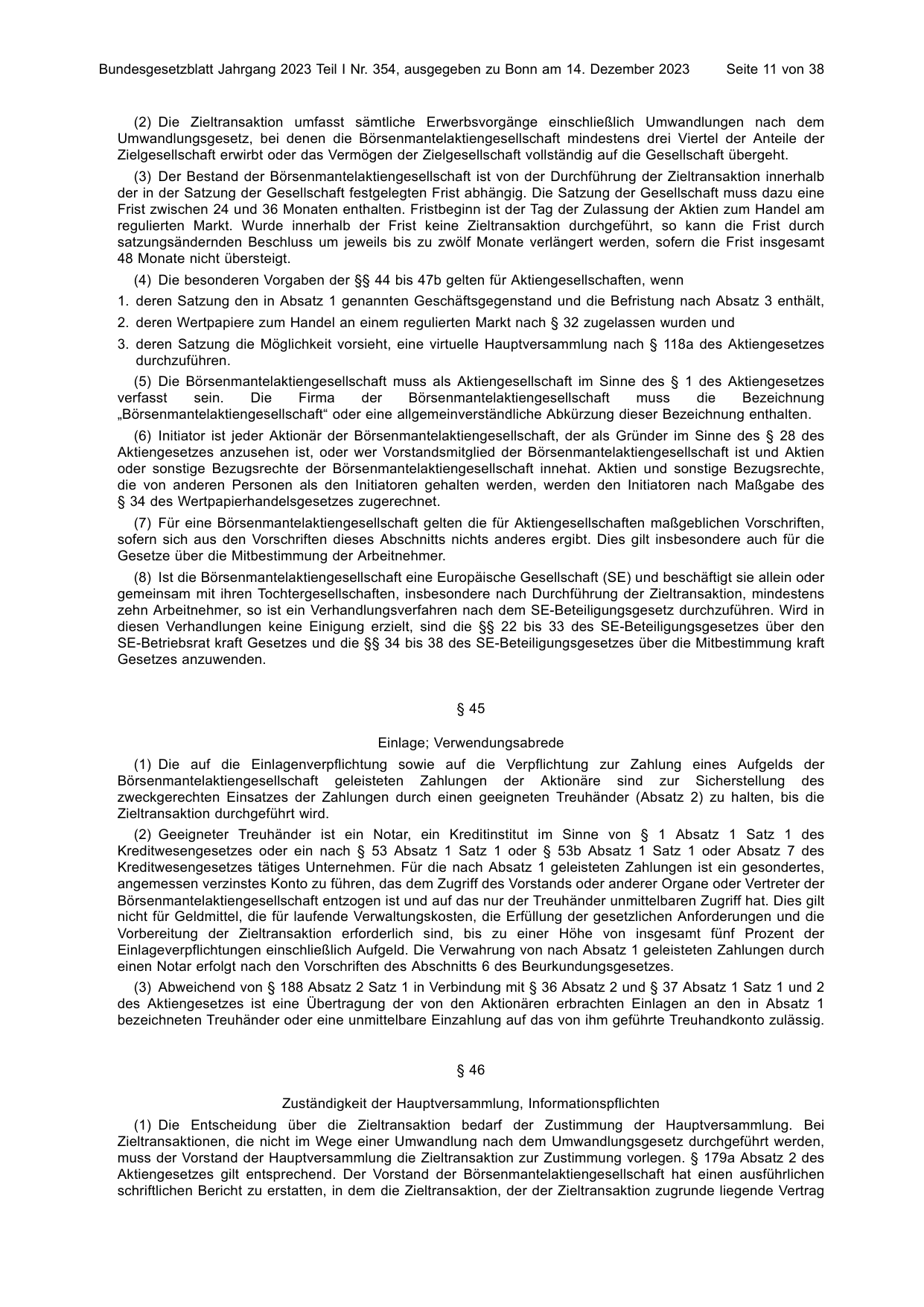 BGBl. 2023, Seite 11 — Originalseite als Abbildung