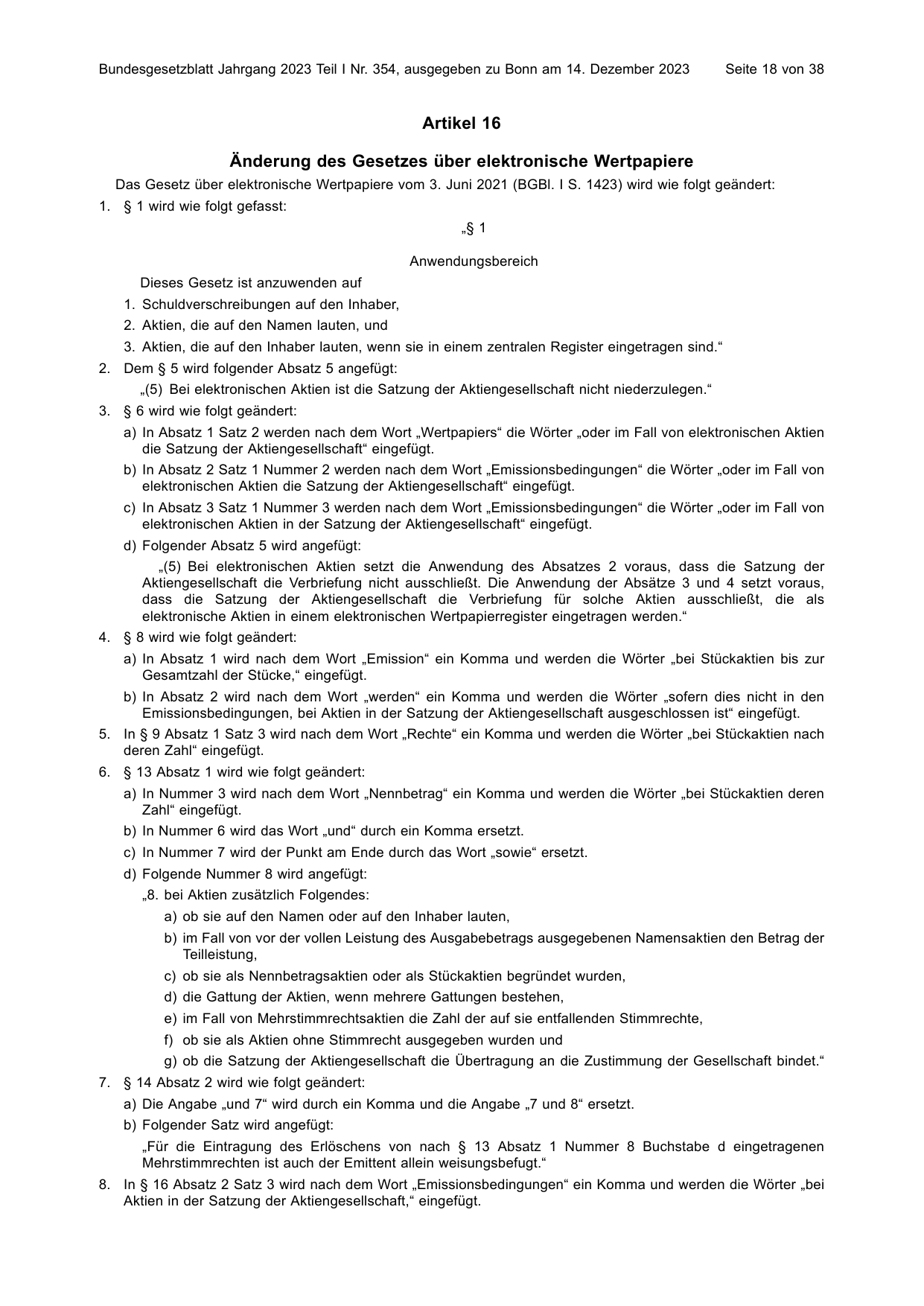 BGBl. 2023, Seite 18 — Originalseite als Abbildung