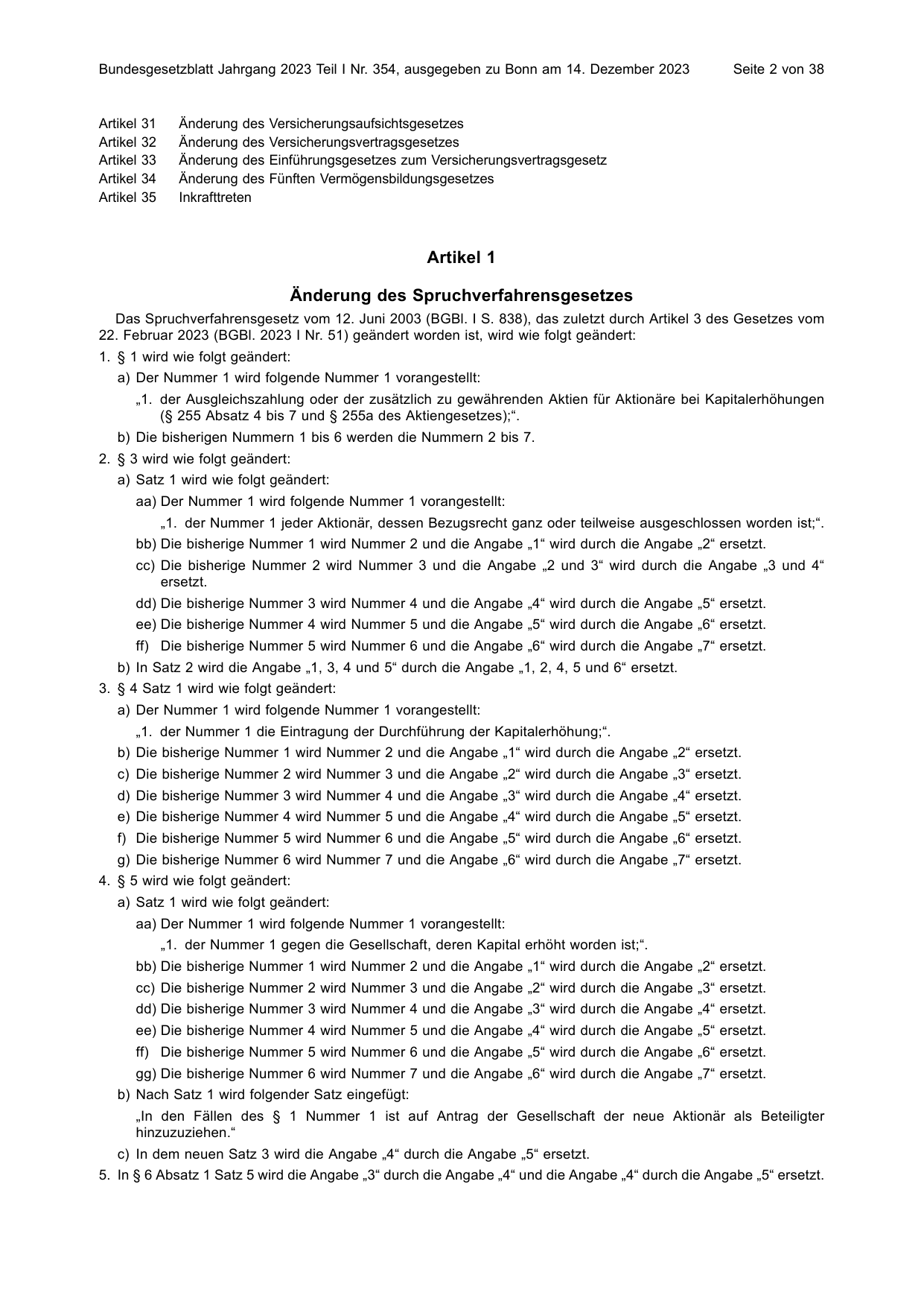 BGBl. 2023, Seite 2 — Originalseite als Abbildung
