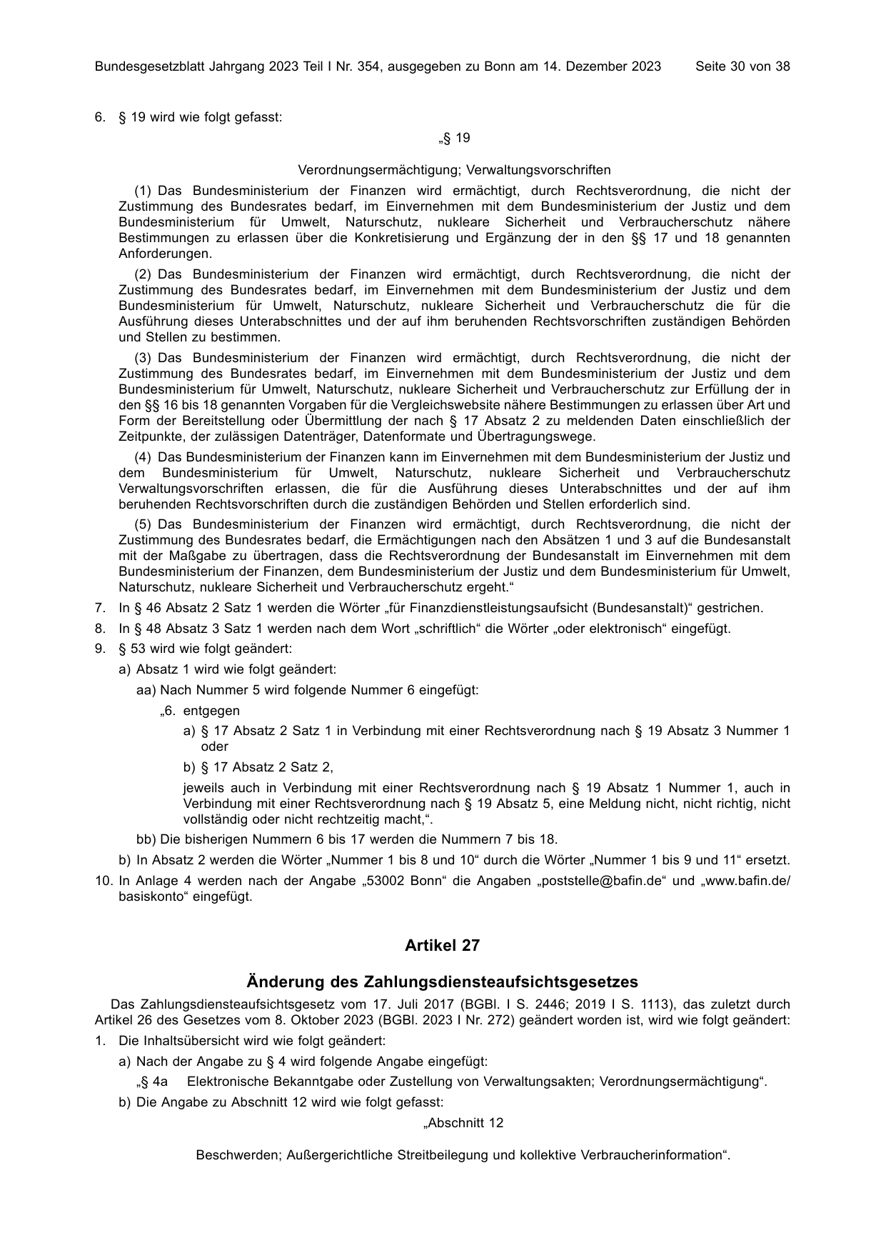 BGBl. 2023, Seite 30 — Originalseite als Abbildung