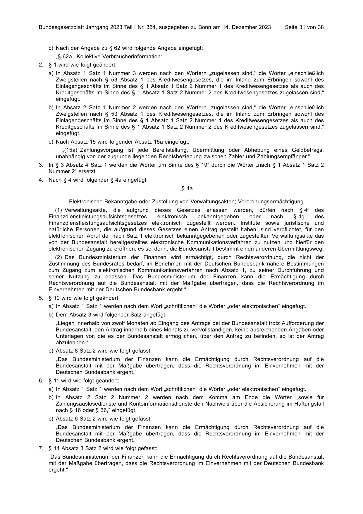 BGBl. 2023, Seite 31 — Originalseite als Abbildung