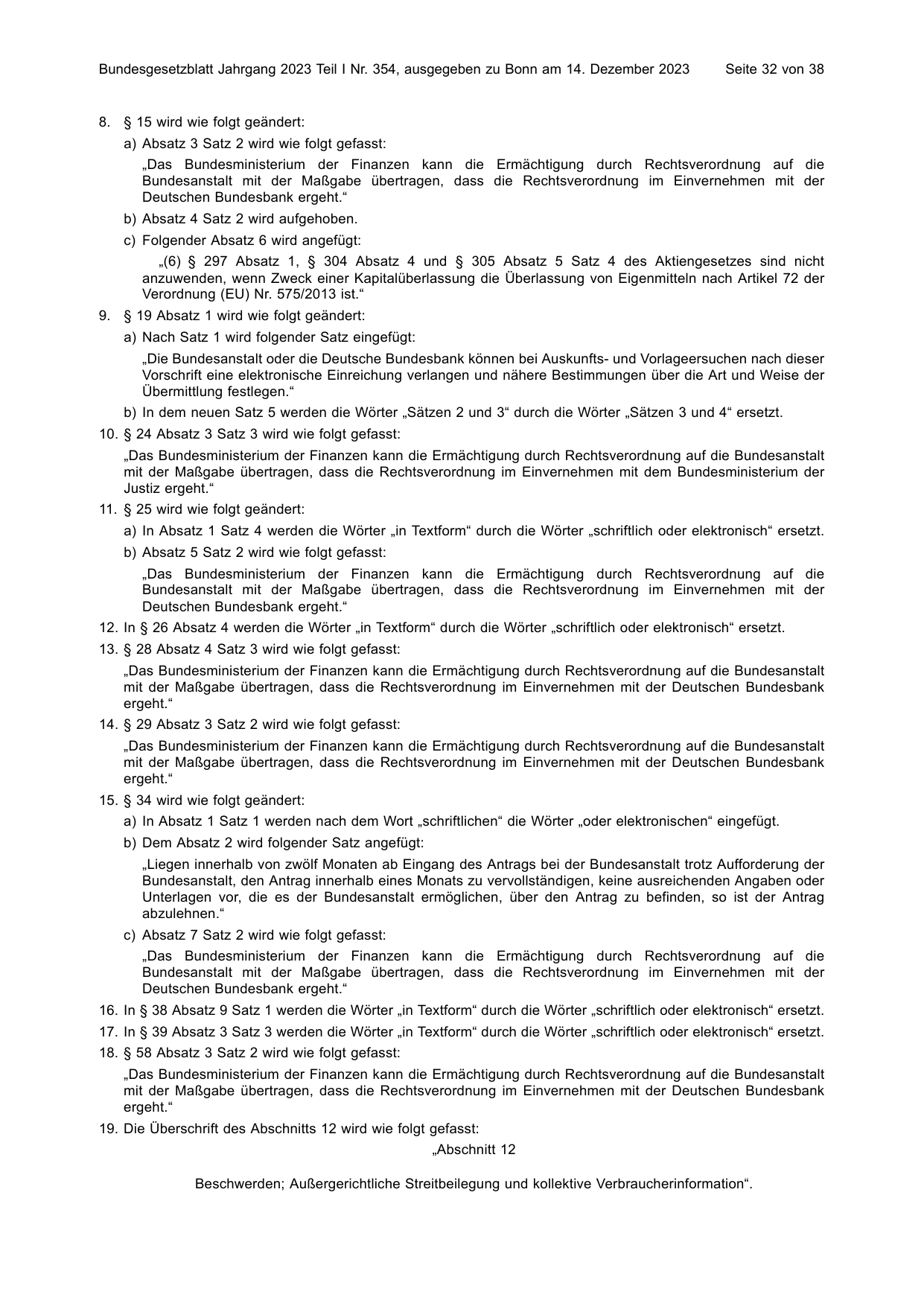 BGBl. 2023, Seite 32 — Originalseite als Abbildung