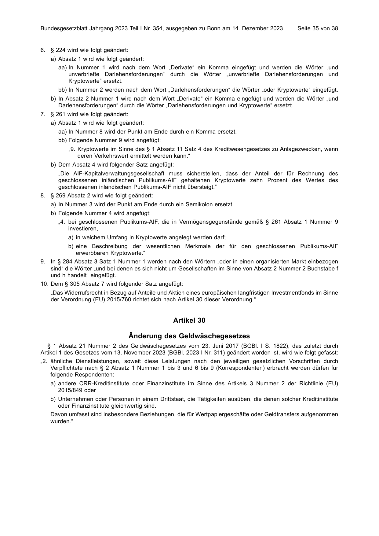 BGBl. 2023, Seite 35 — Originalseite als Abbildung