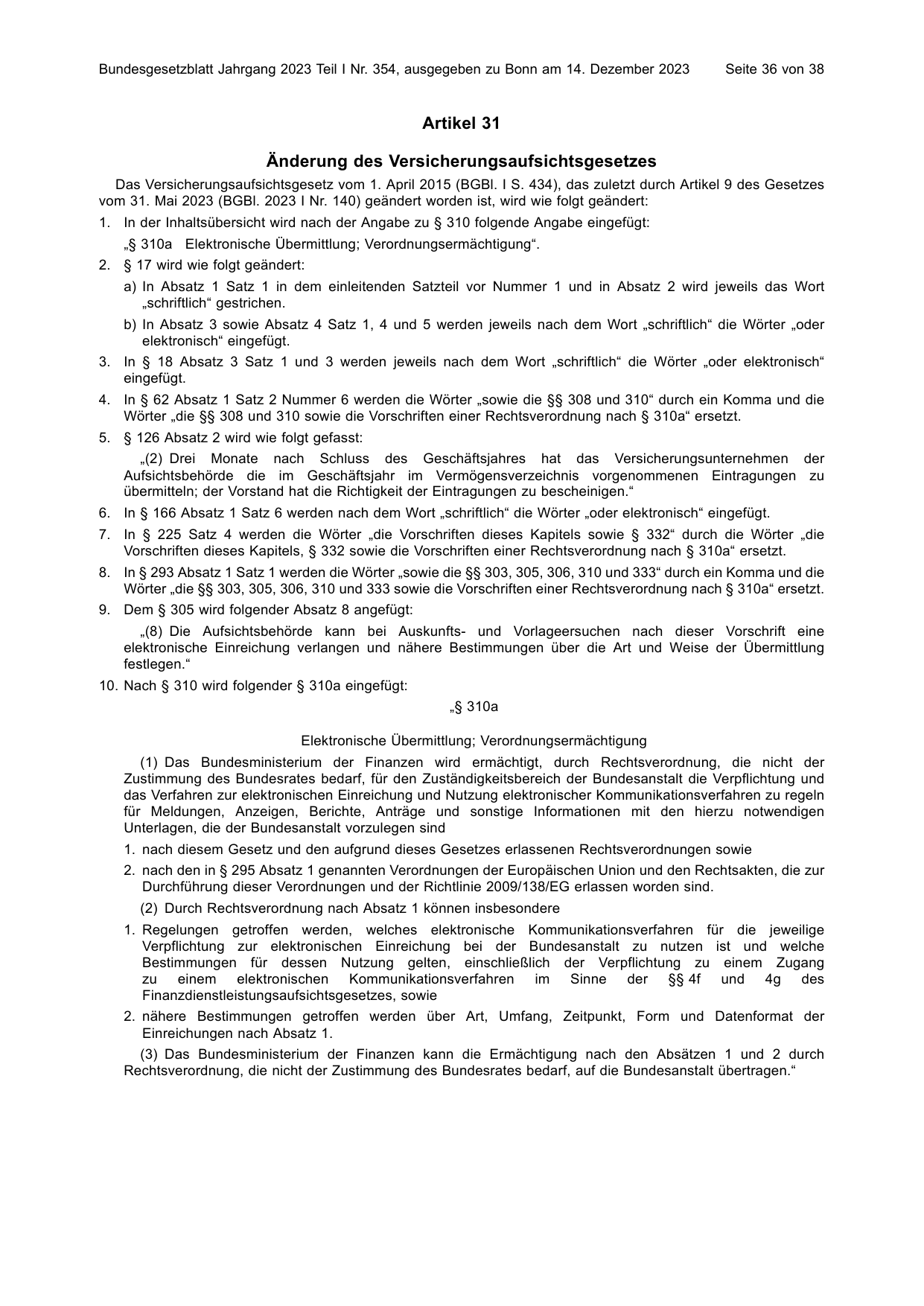 BGBl. 2023, Seite 36 — Originalseite als Abbildung