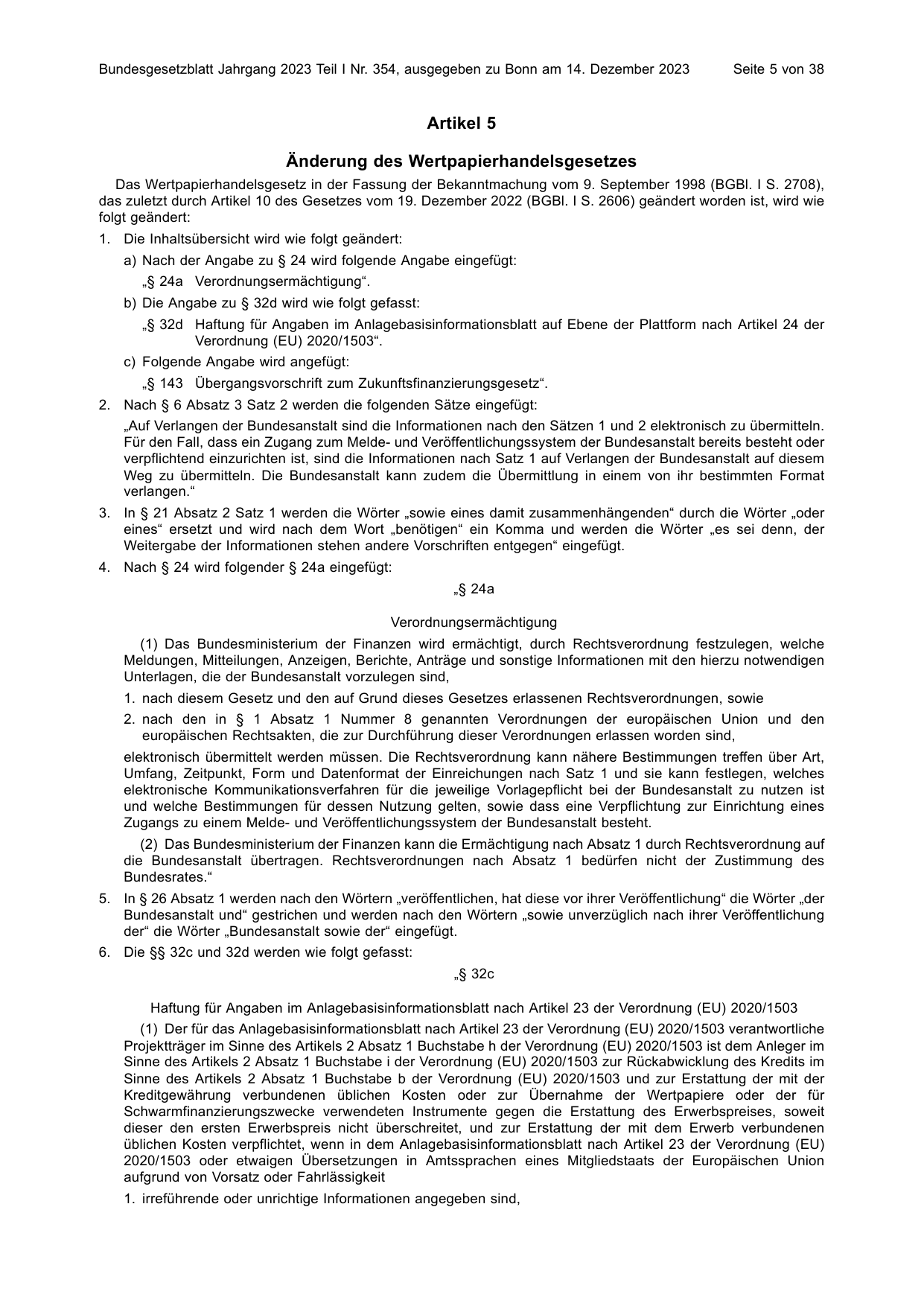 BGBl. 2023, Seite 5 — Originalseite als Abbildung