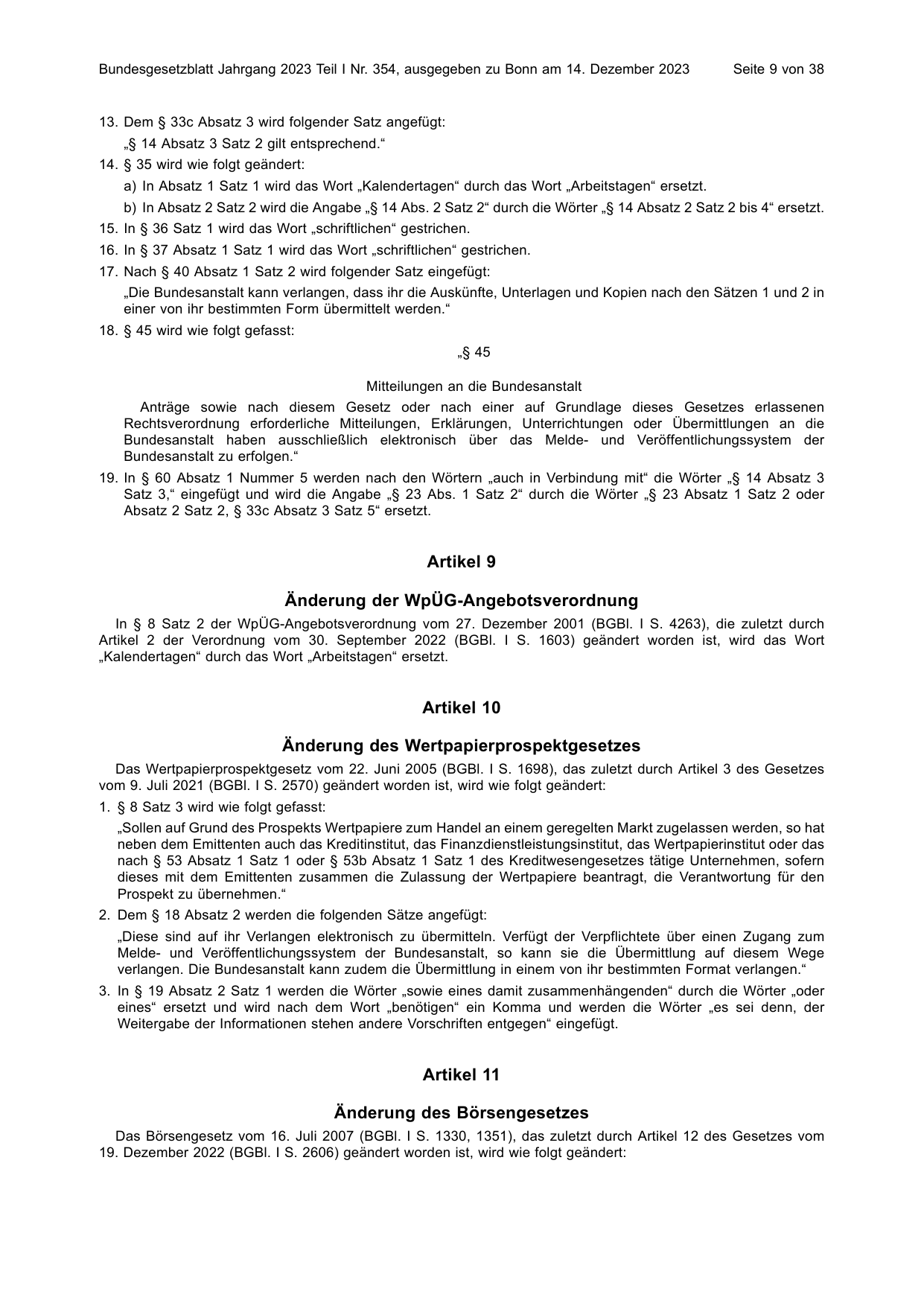 BGBl. 2023, Seite 9 — Originalseite als Abbildung