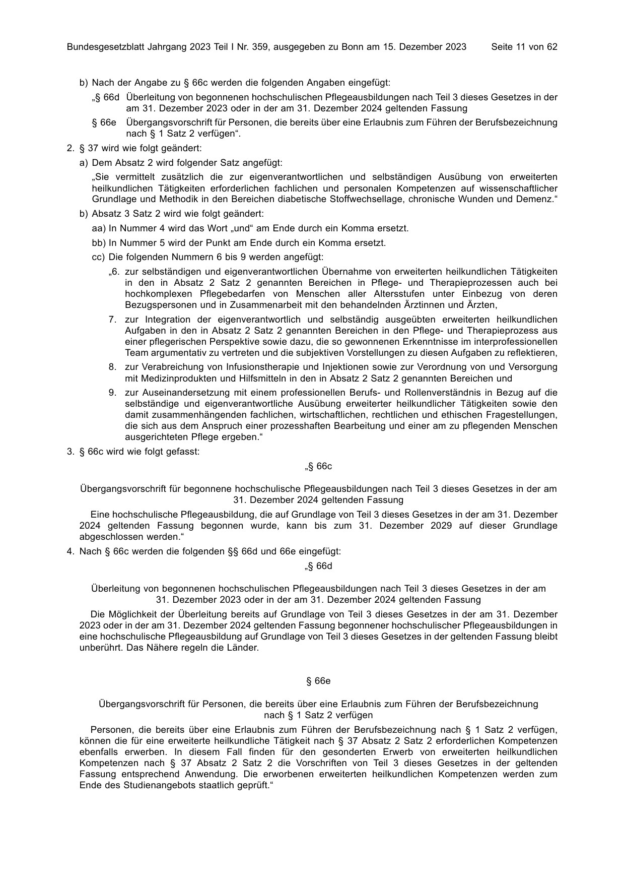 BGBl. 2023, Seite 11 — Originalseite als Abbildung