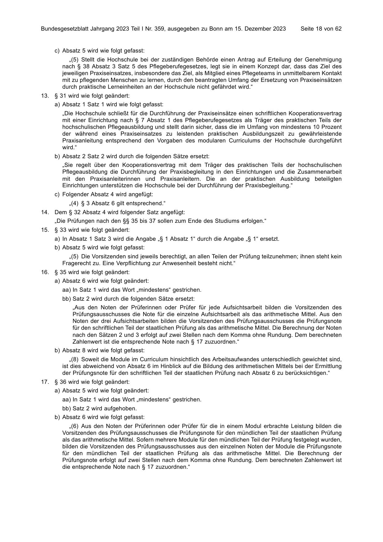 BGBl. 2023, Seite 18 — Originalseite als Abbildung