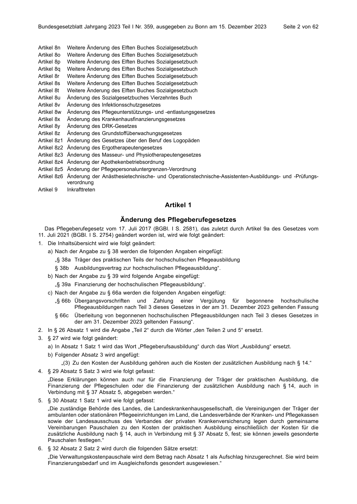 BGBl. 2023, Seite 2 — Originalseite als Abbildung