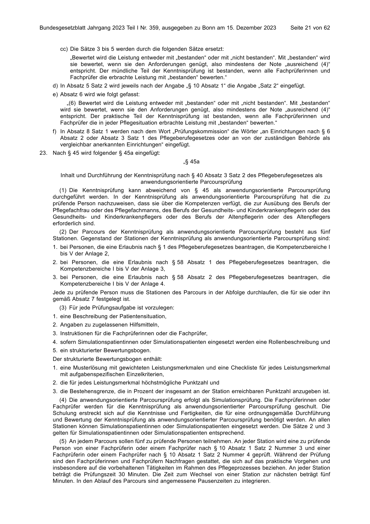BGBl. 2023, Seite 21 — Originalseite als Abbildung