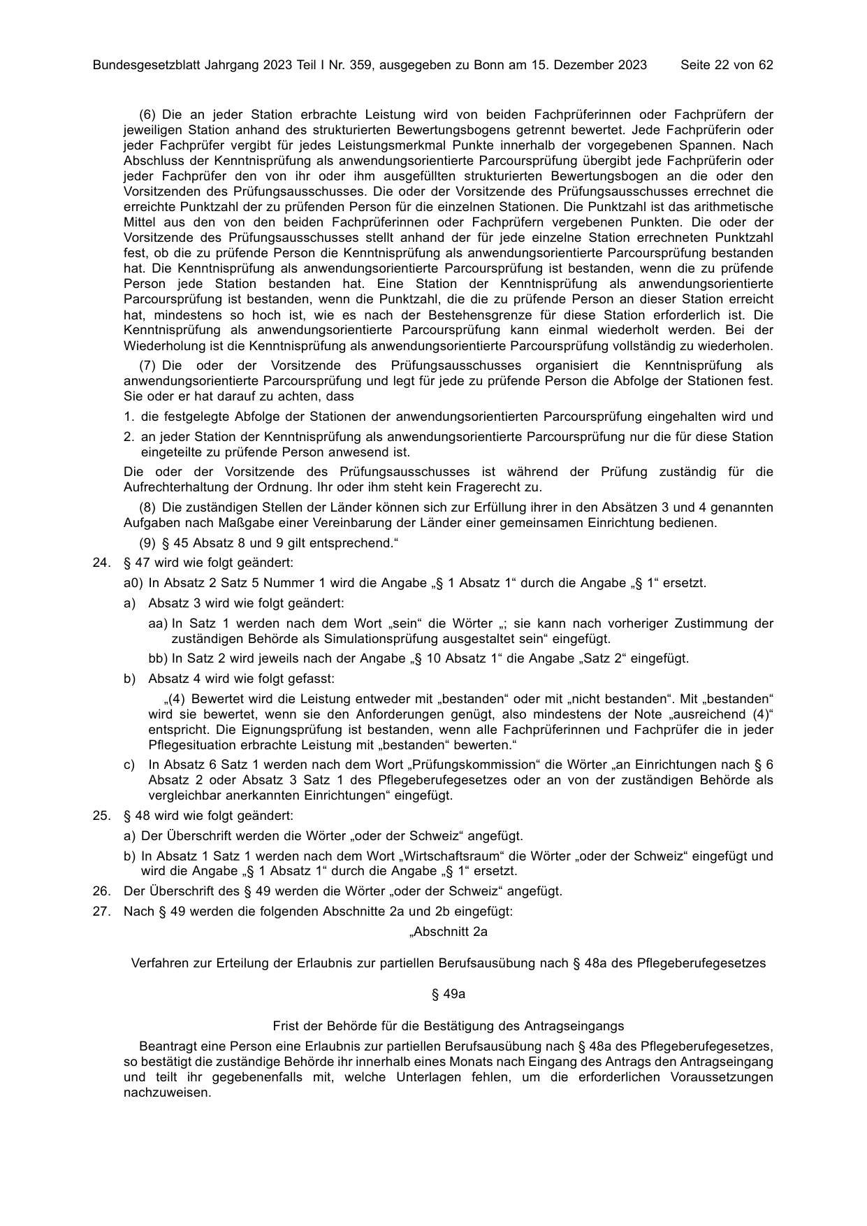 BGBl. 2023, Seite 22 — Originalseite als Abbildung