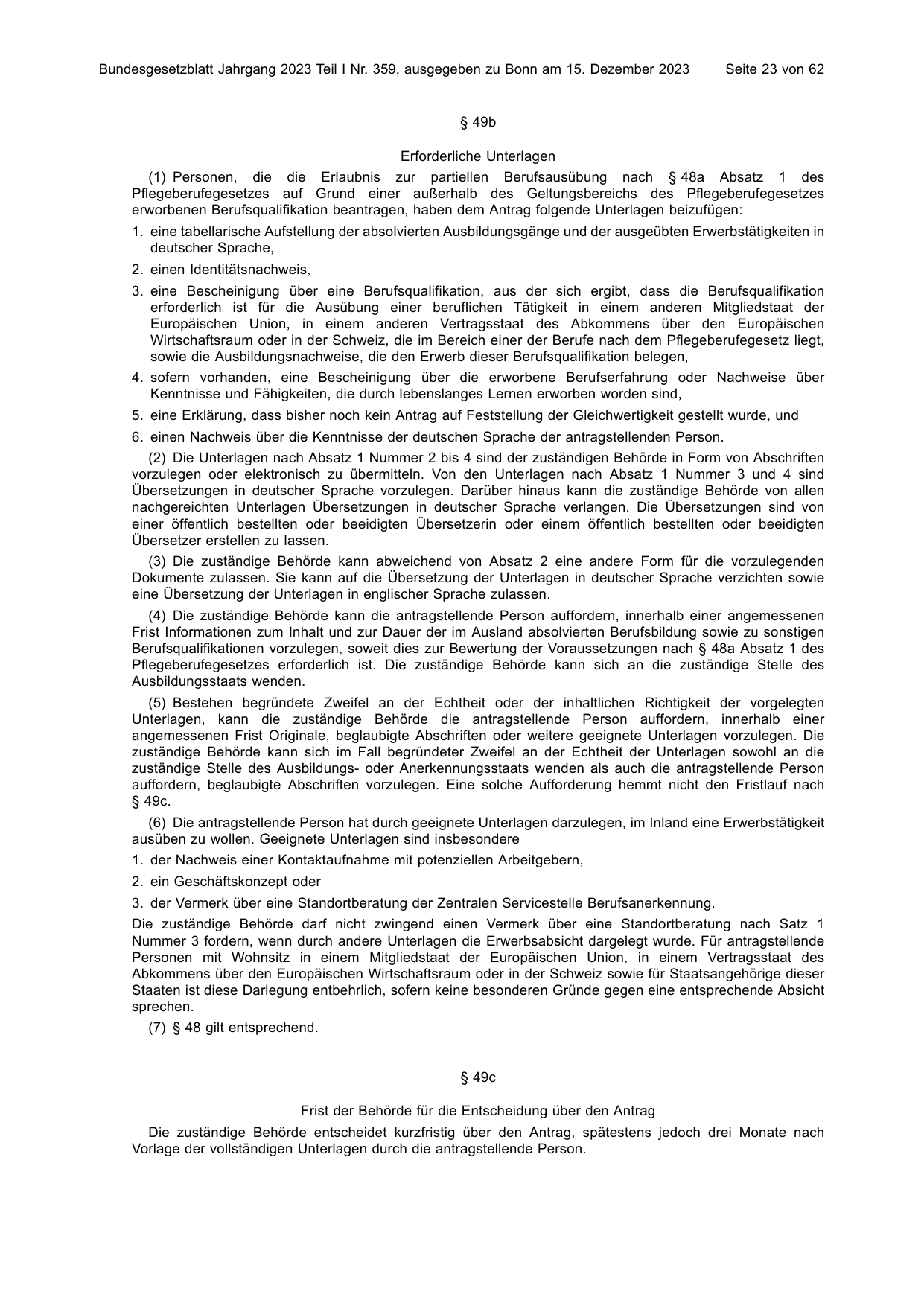 BGBl. 2023, Seite 23 — Originalseite als Abbildung