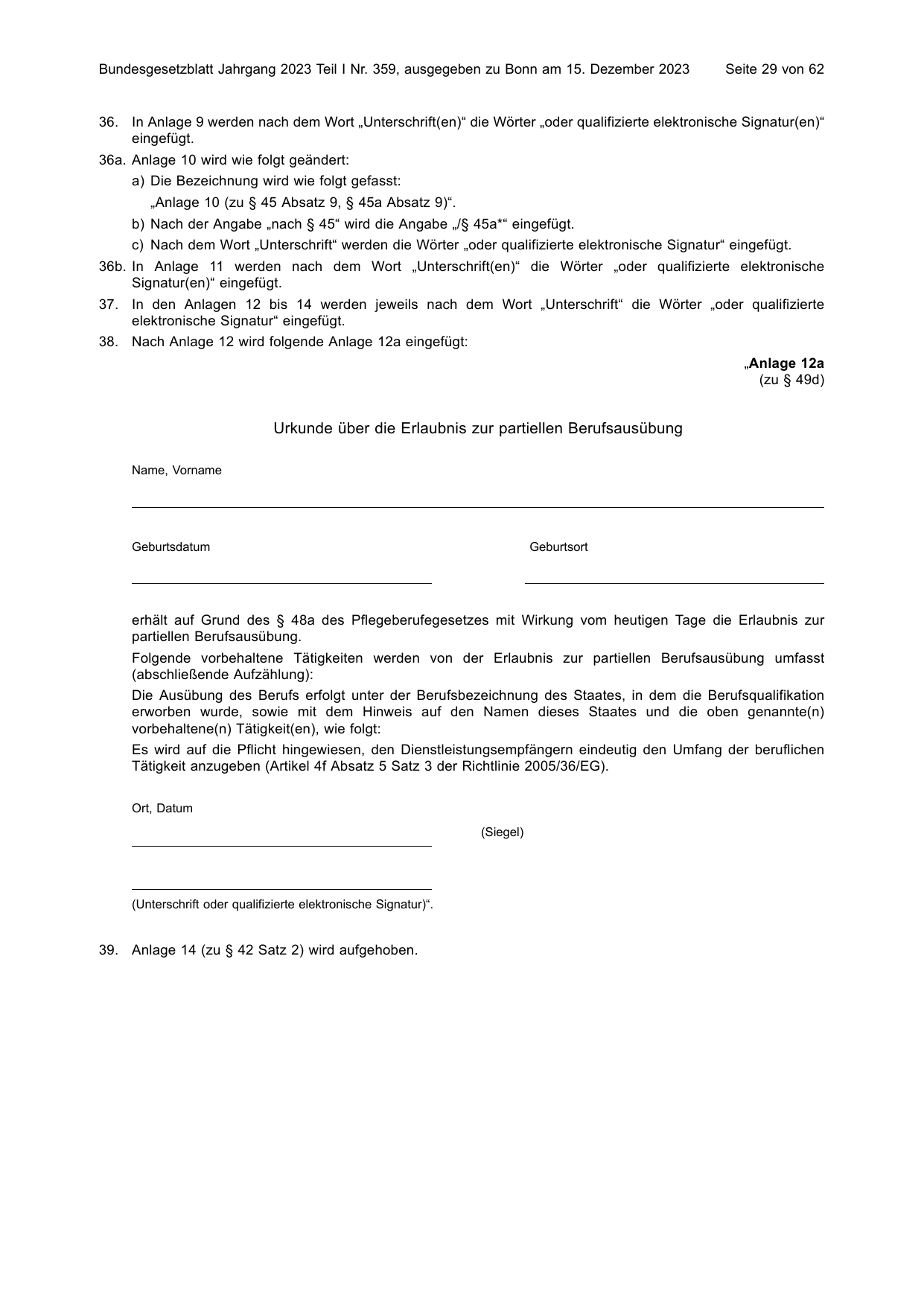 BGBl. 2023, Seite 29 — Originalseite als Abbildung