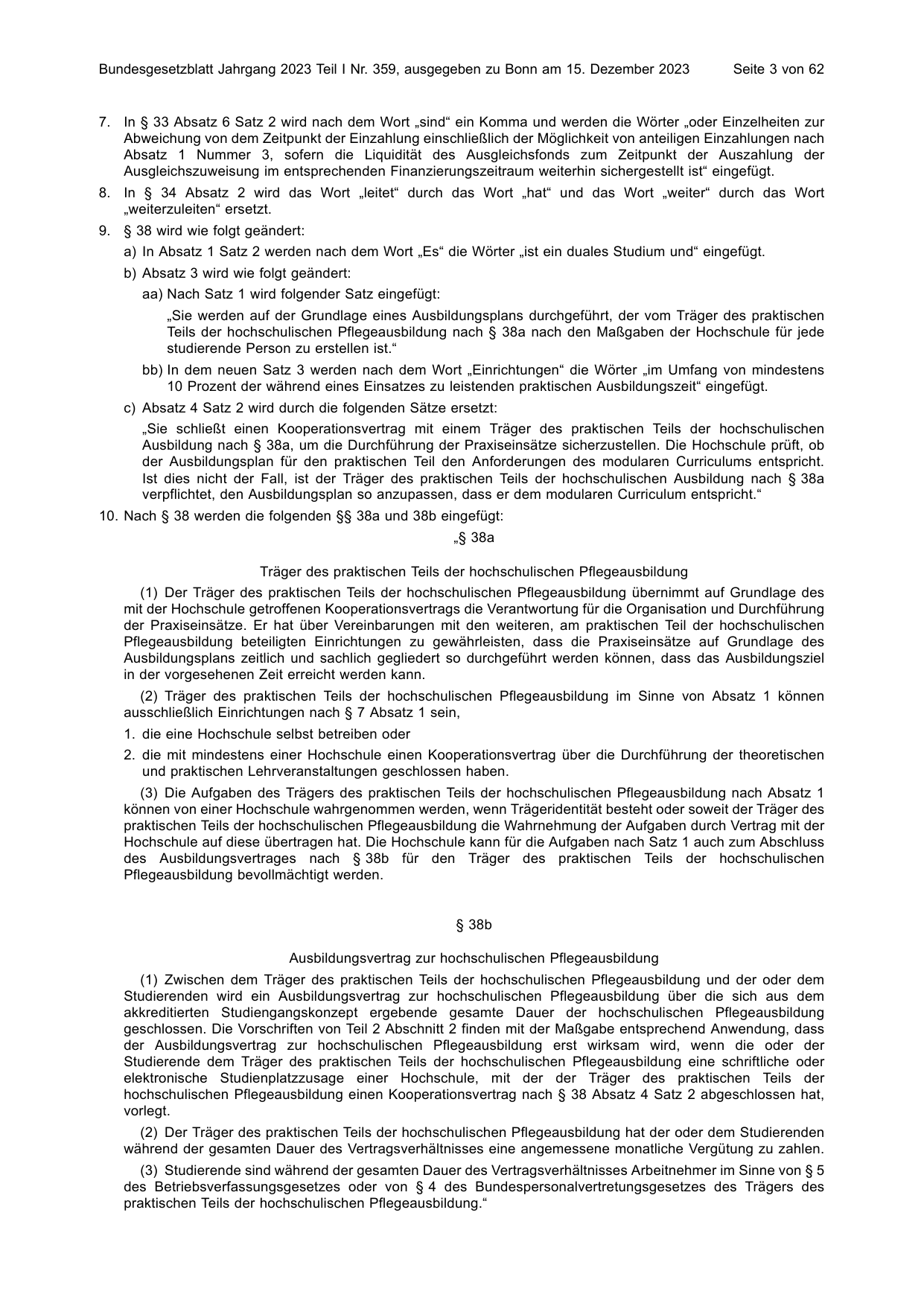 BGBl. 2023, Seite 3 — Originalseite als Abbildung