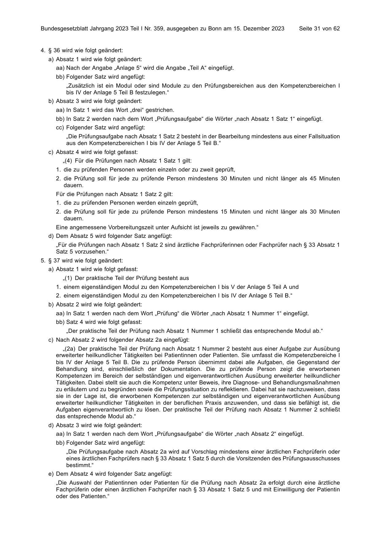 BGBl. 2023, Seite 31 — Originalseite als Abbildung