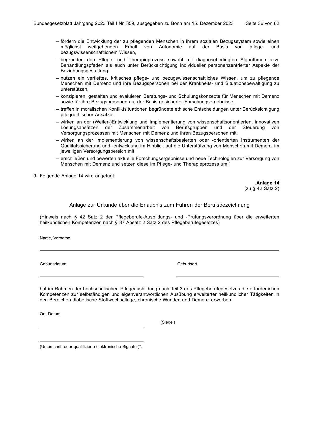 BGBl. 2023, Seite 36 — Originalseite als Abbildung