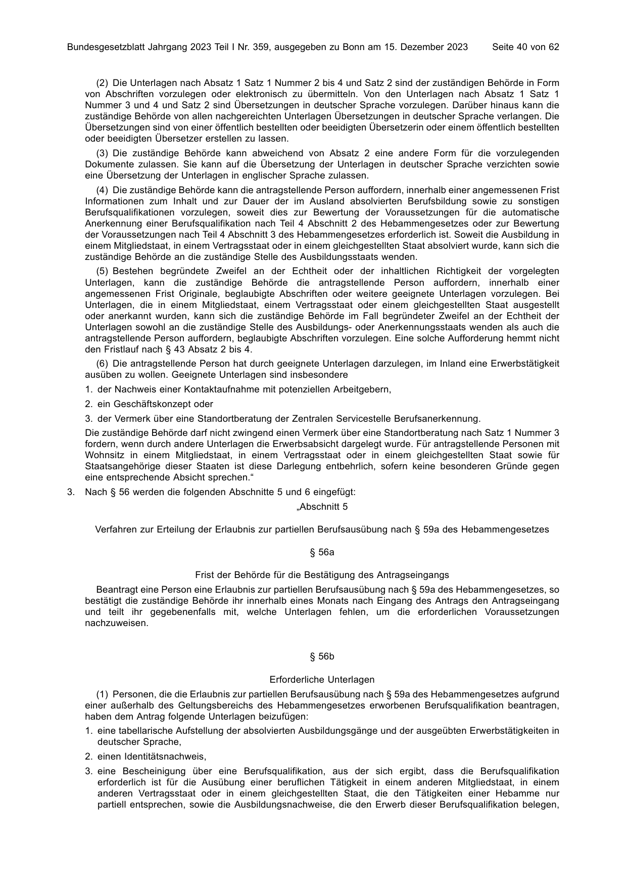 BGBl. 2023, Seite 40 — Originalseite als Abbildung