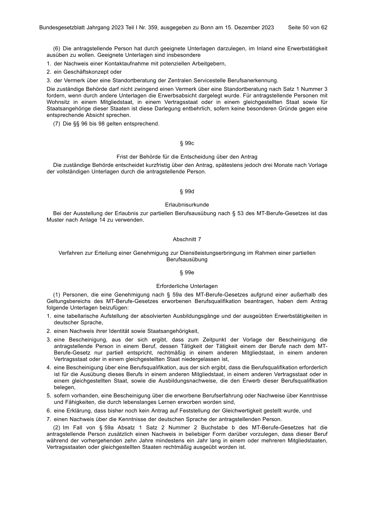 BGBl. 2023, Seite 50 — Originalseite als Abbildung