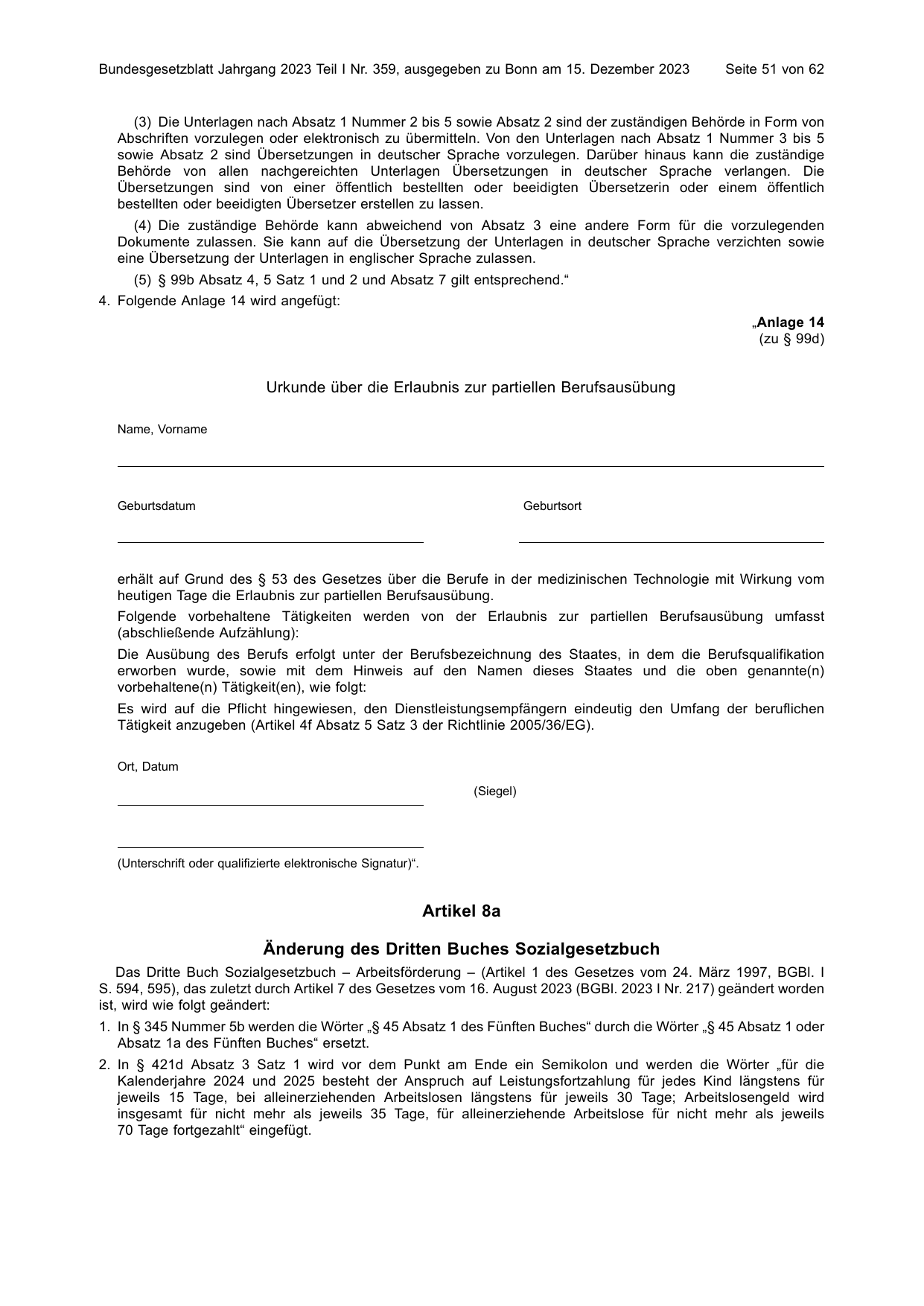 BGBl. 2023, Seite 51 — Originalseite als Abbildung