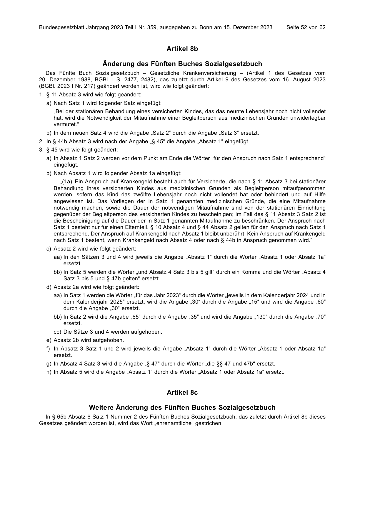 BGBl. 2023, Seite 52 — Originalseite als Abbildung
