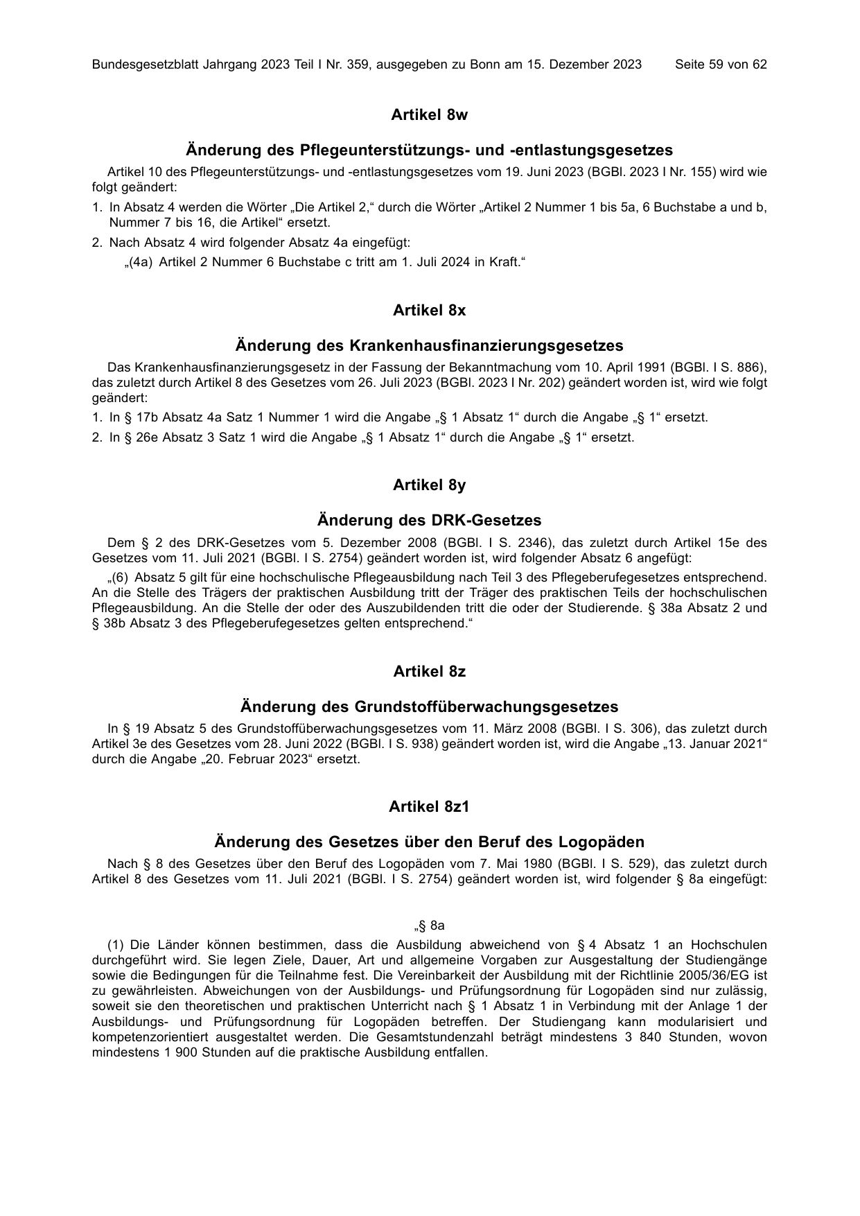 BGBl. 2023, Seite 59 — Originalseite als Abbildung