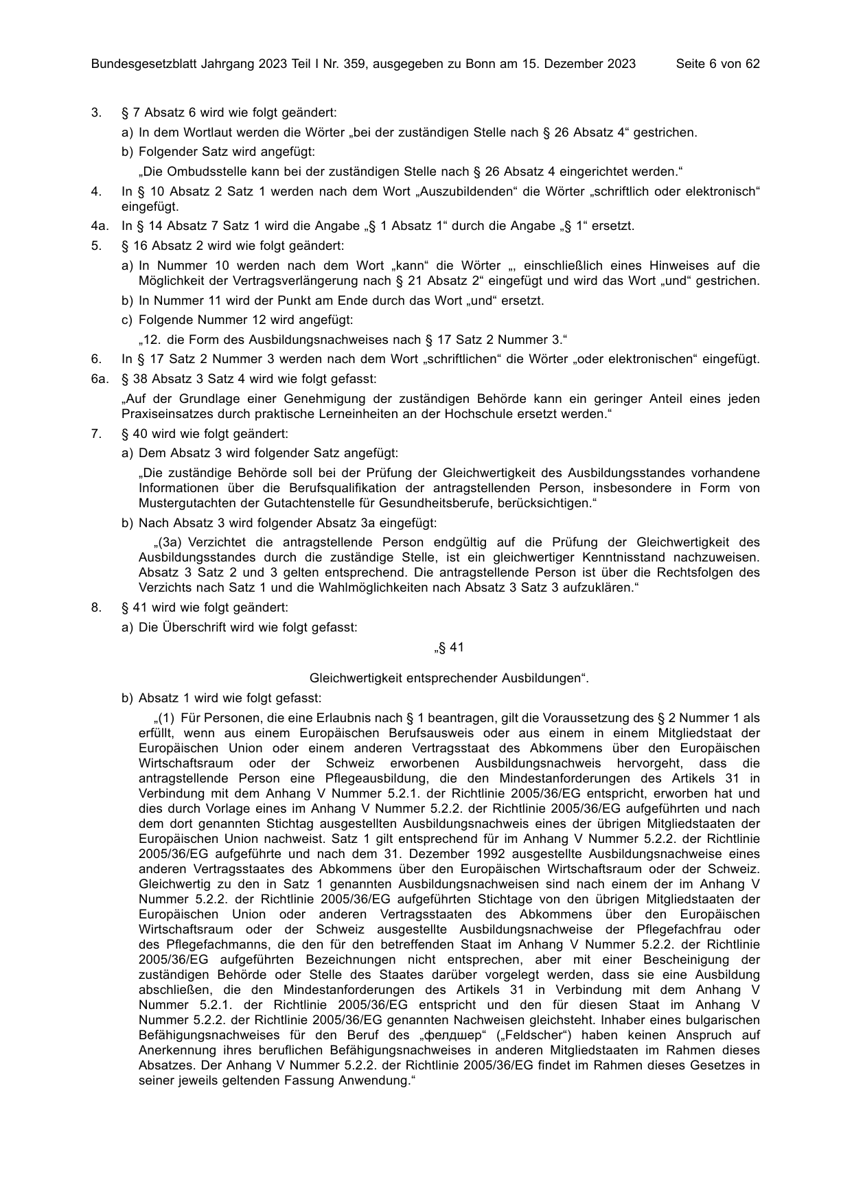 BGBl. 2023, Seite 6 — Originalseite als Abbildung