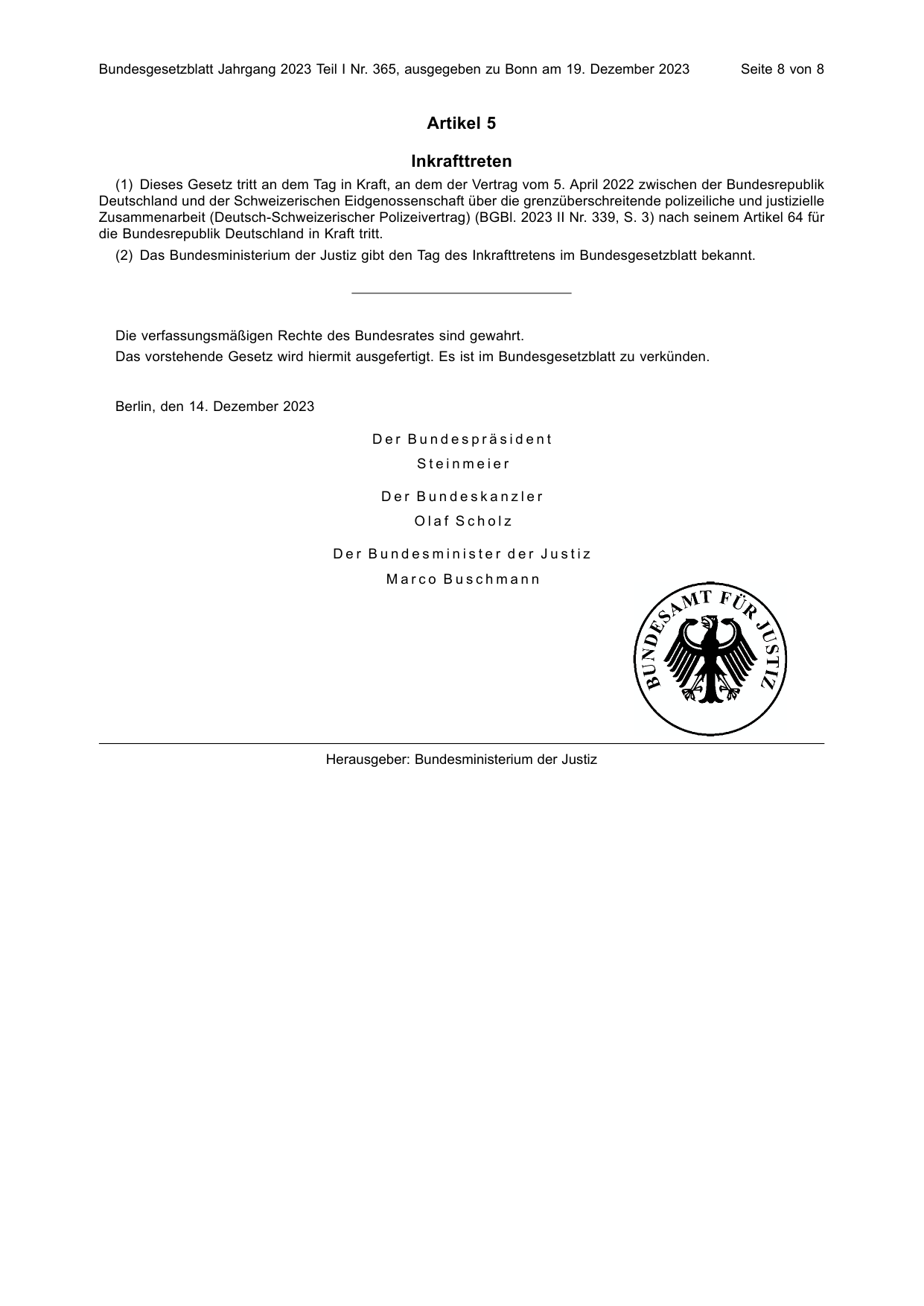 BGBl. 2023, Seite 8 — Originalseite als Abbildung