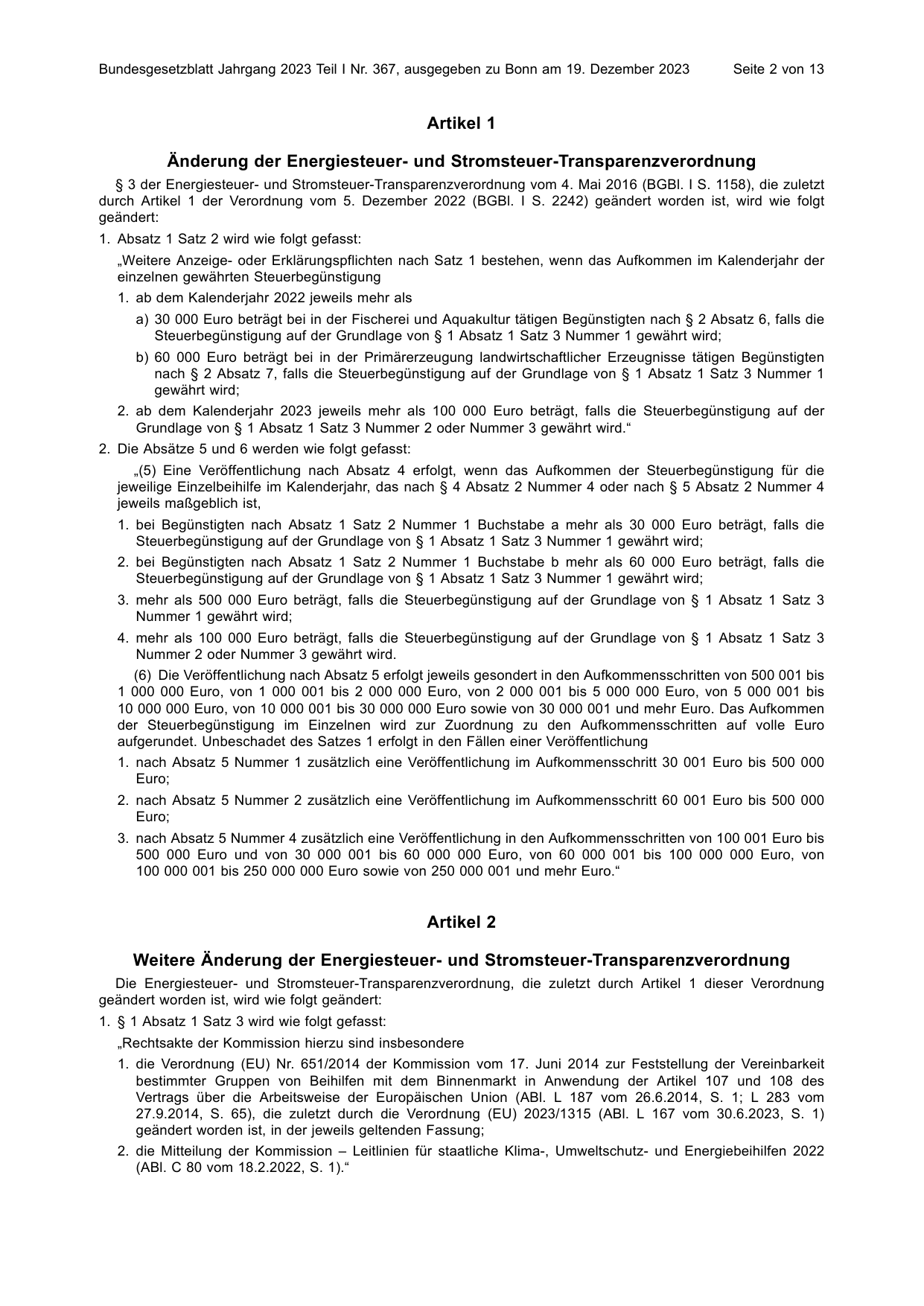 BGBl. 2023, Seite 2 — Originalseite als Abbildung