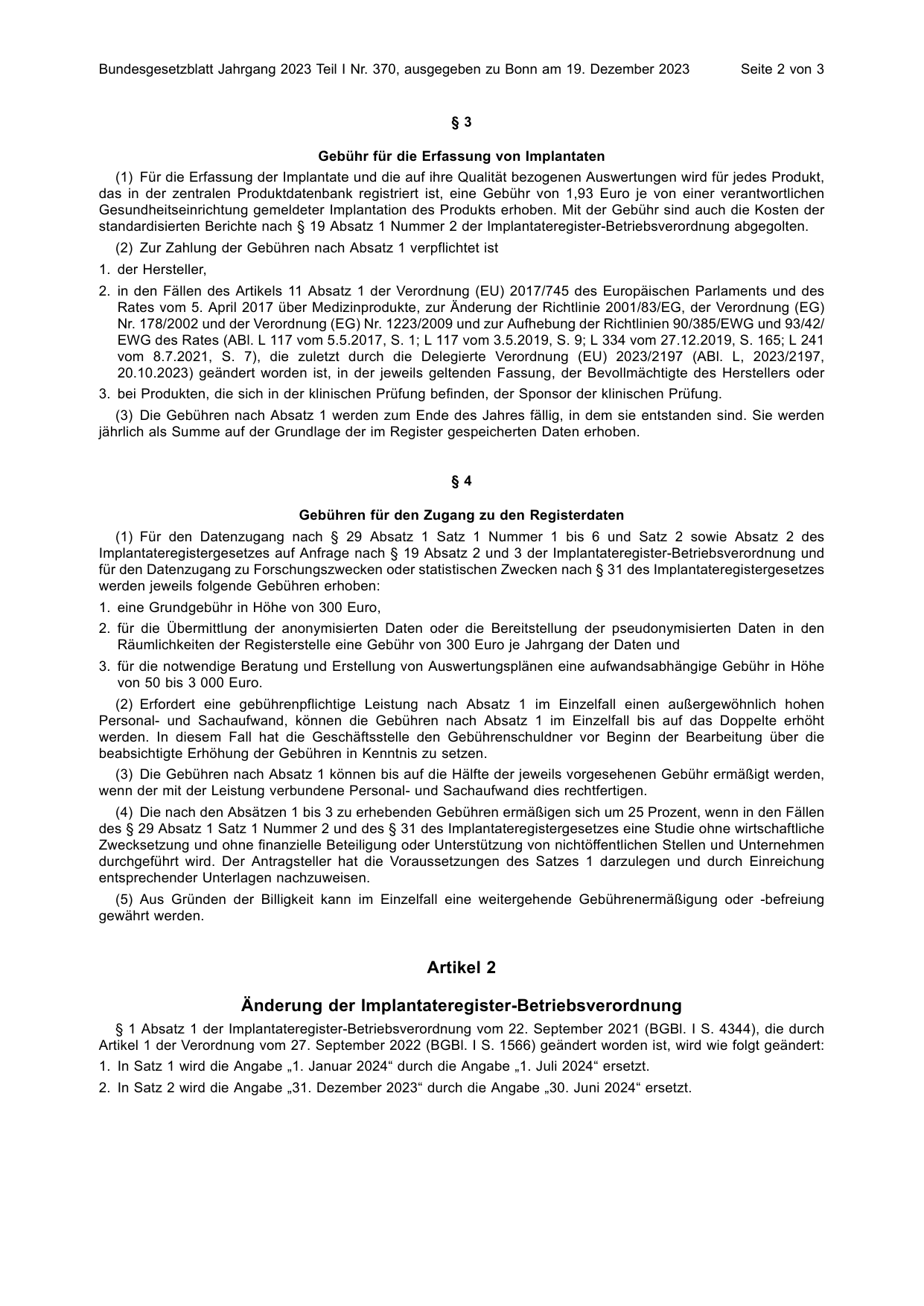 BGBl. 2023, Seite 2 — Originalseite als Abbildung