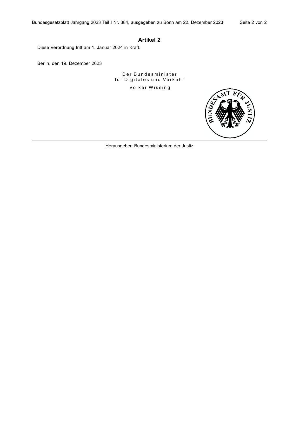BGBl. 2023, Seite 2 — Originalseite als Abbildung