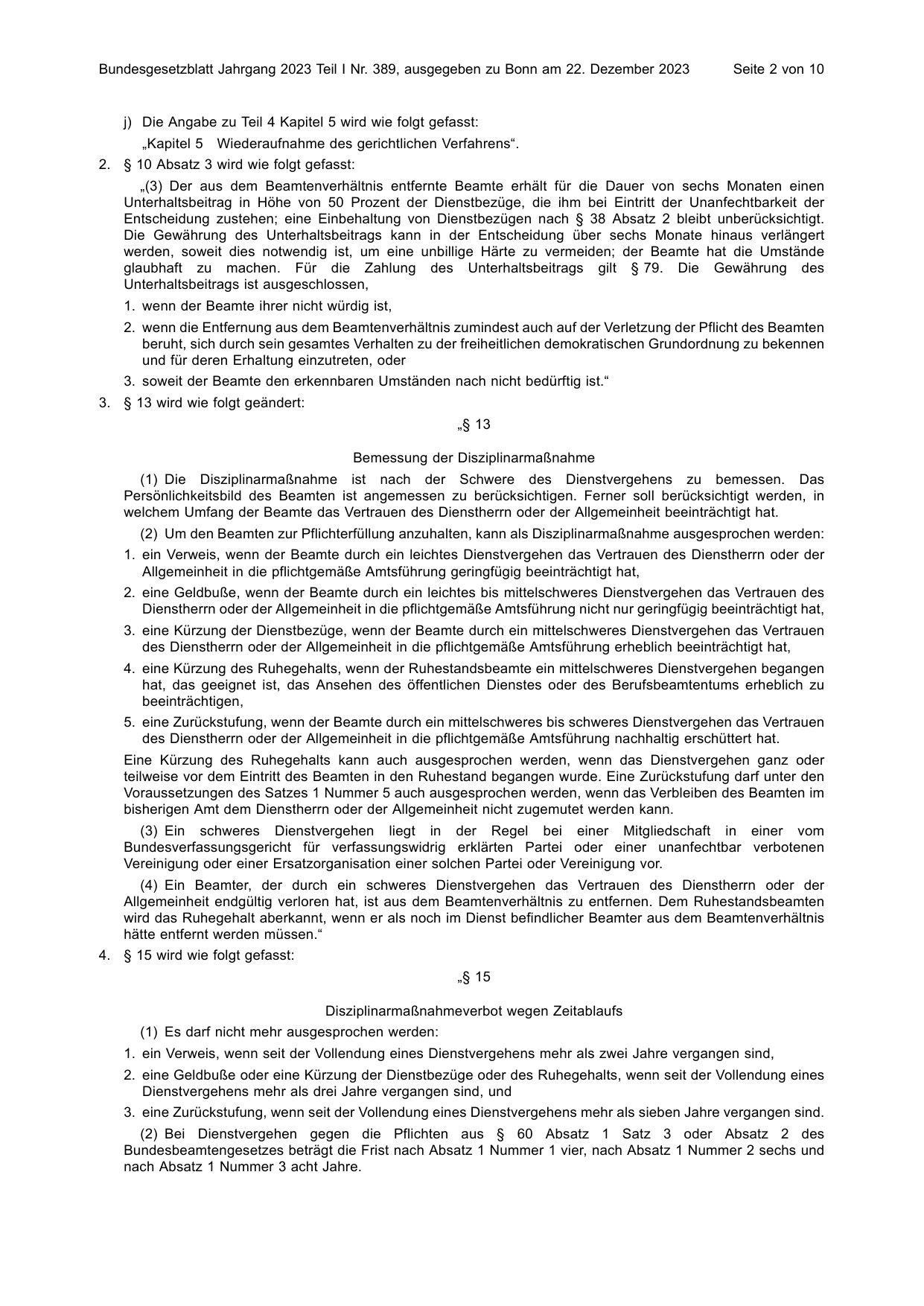 BGBl. 2023, Seite 2 — Originalseite als Abbildung