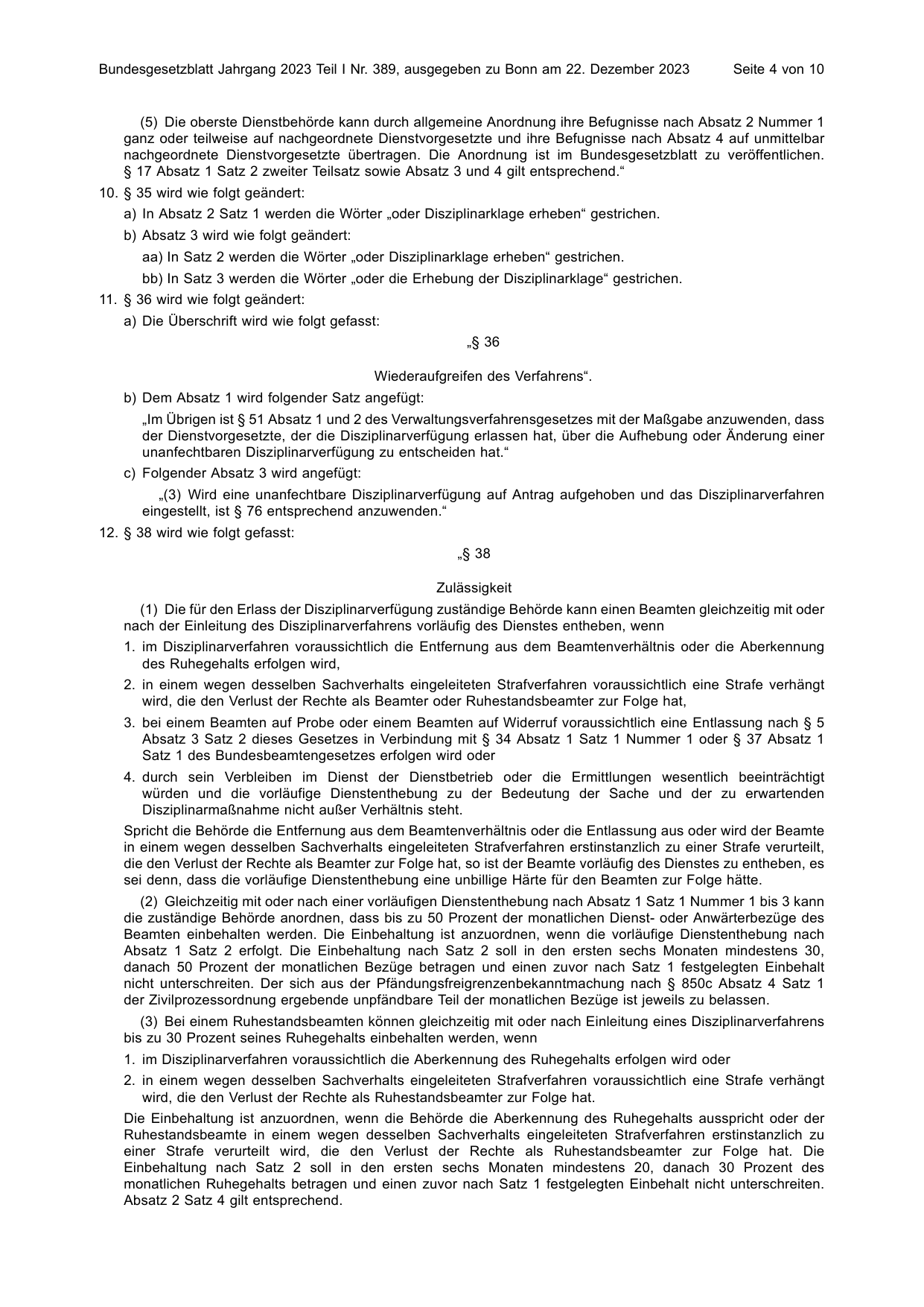 BGBl. 2023, Seite 4 — Originalseite als Abbildung