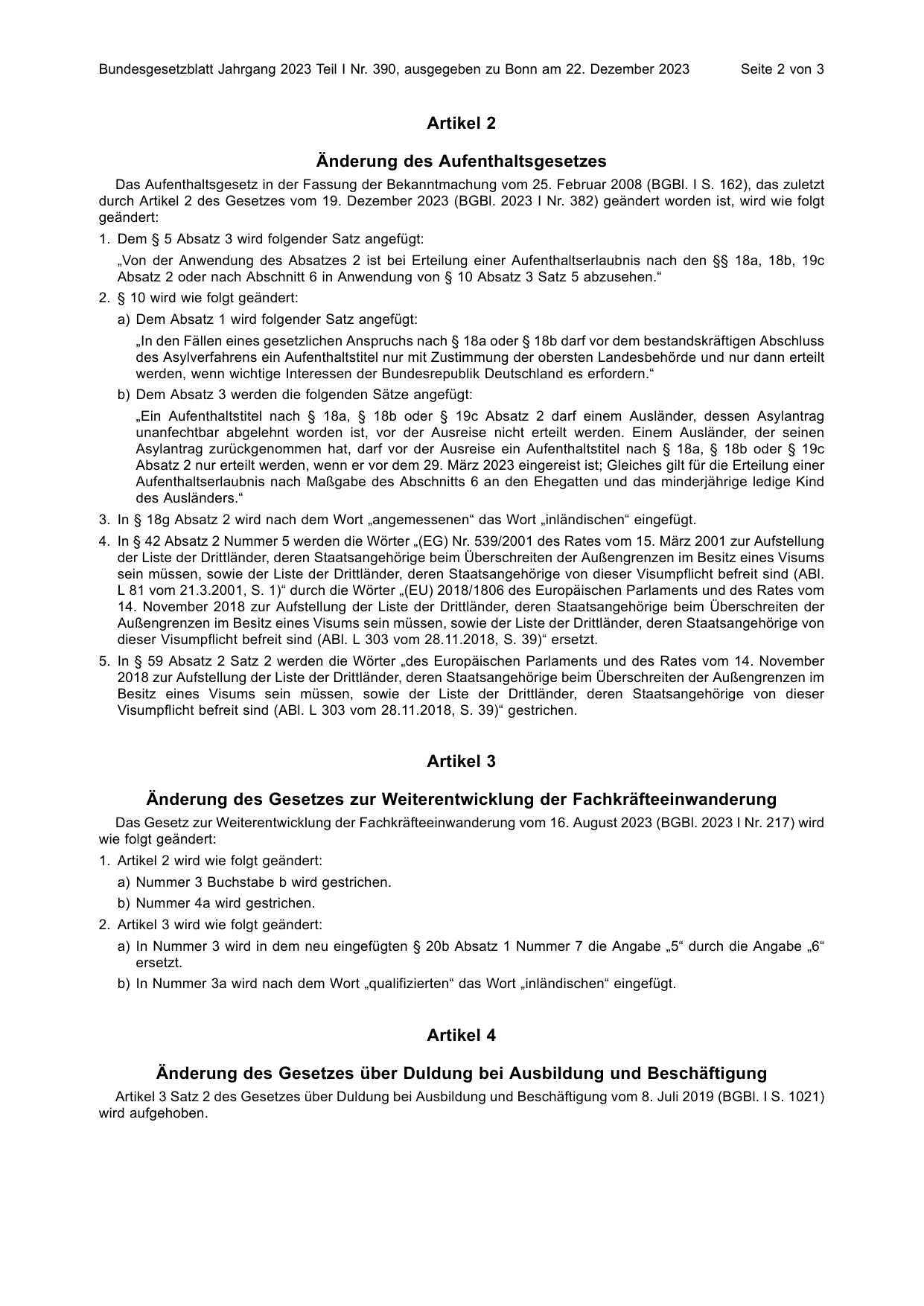 BGBl. 2023, Seite 2 — Originalseite als Abbildung