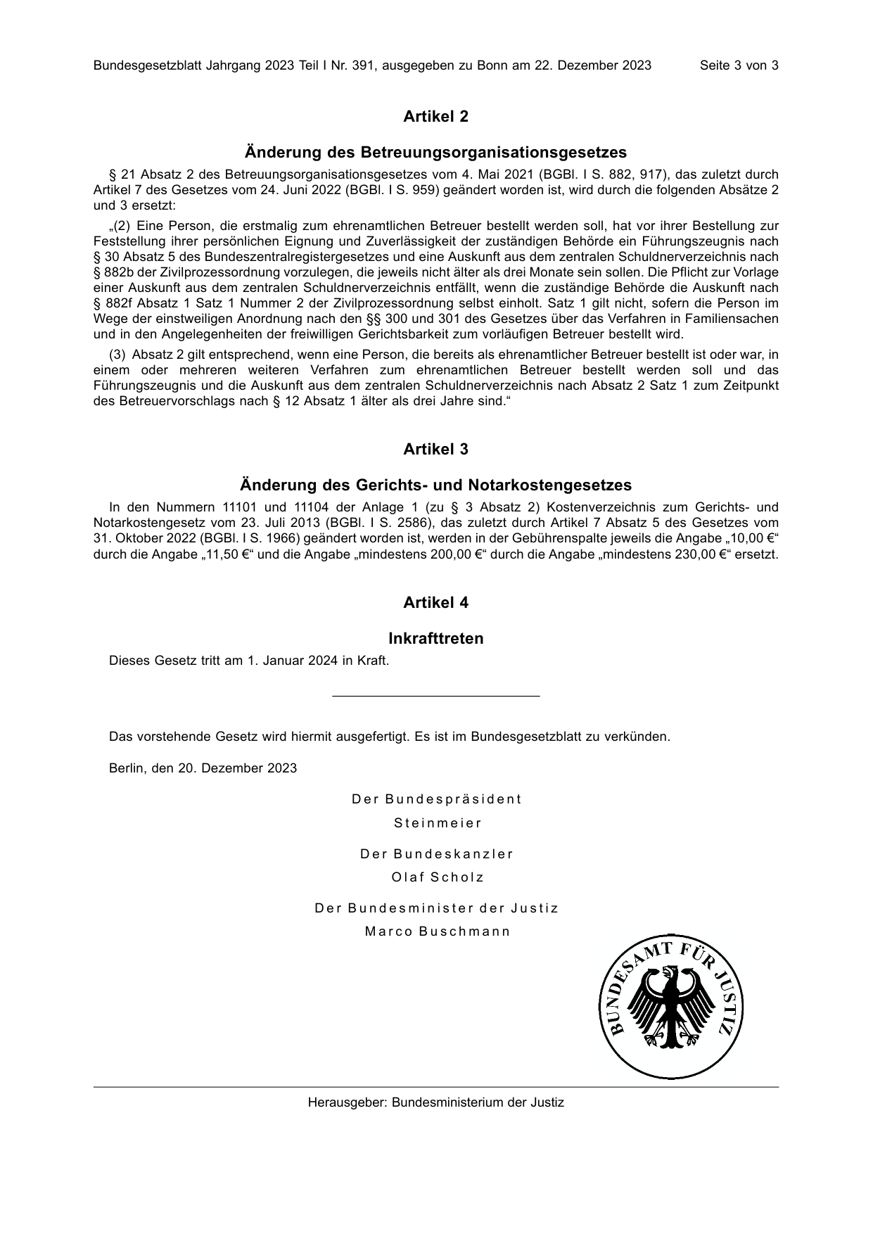 BGBl. 2023, Seite 3 — Originalseite als Abbildung
